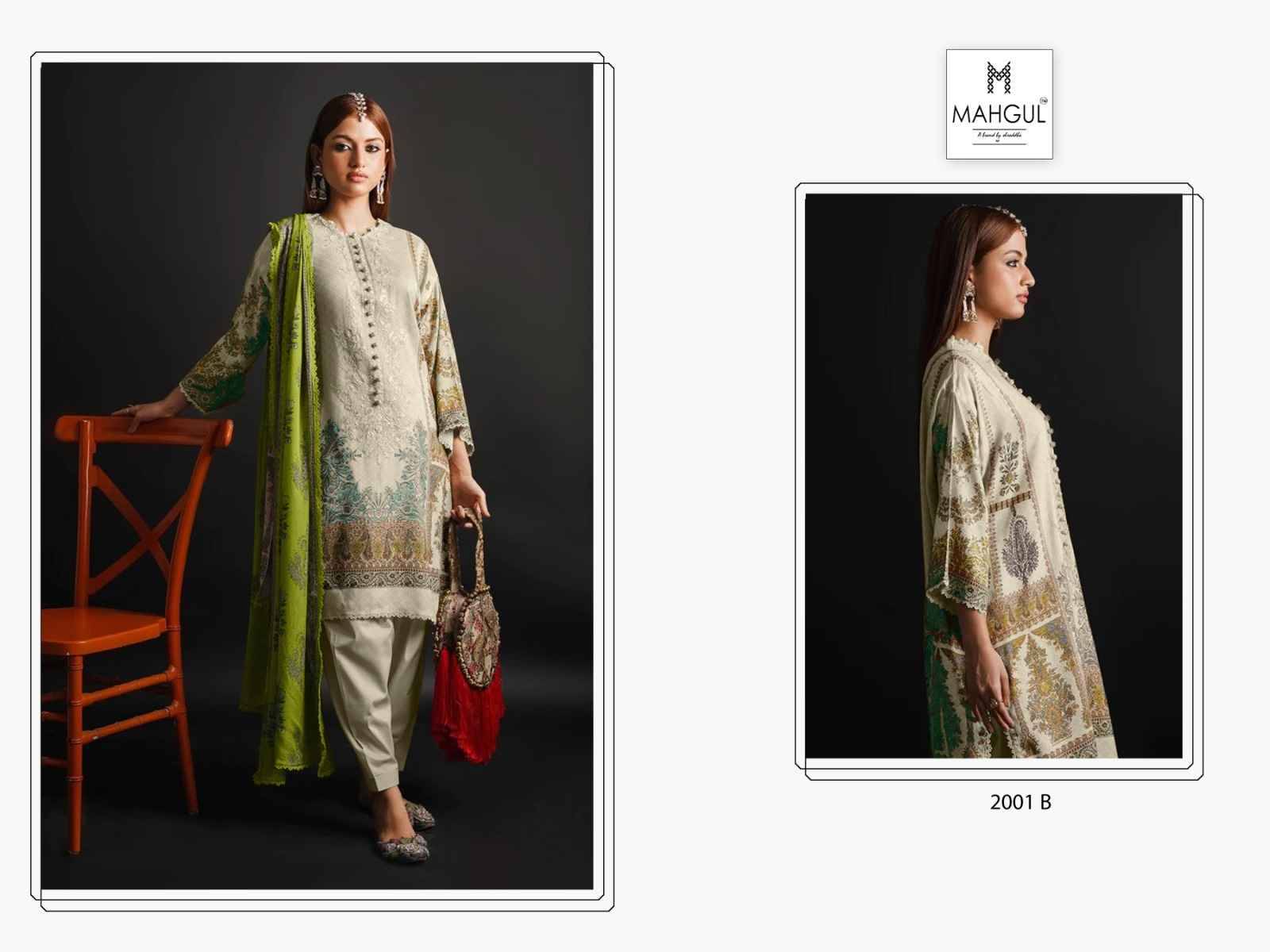 Bin Saeed Vol-2 By Mahgul 2001-A To 2001-D Series Designer Pakistani Suits Beautiful Fancy Stylish Colorful Party Wear & Occasional Wear Pure Lawn Cotton With Embroidery Dresses At Wholesale Price