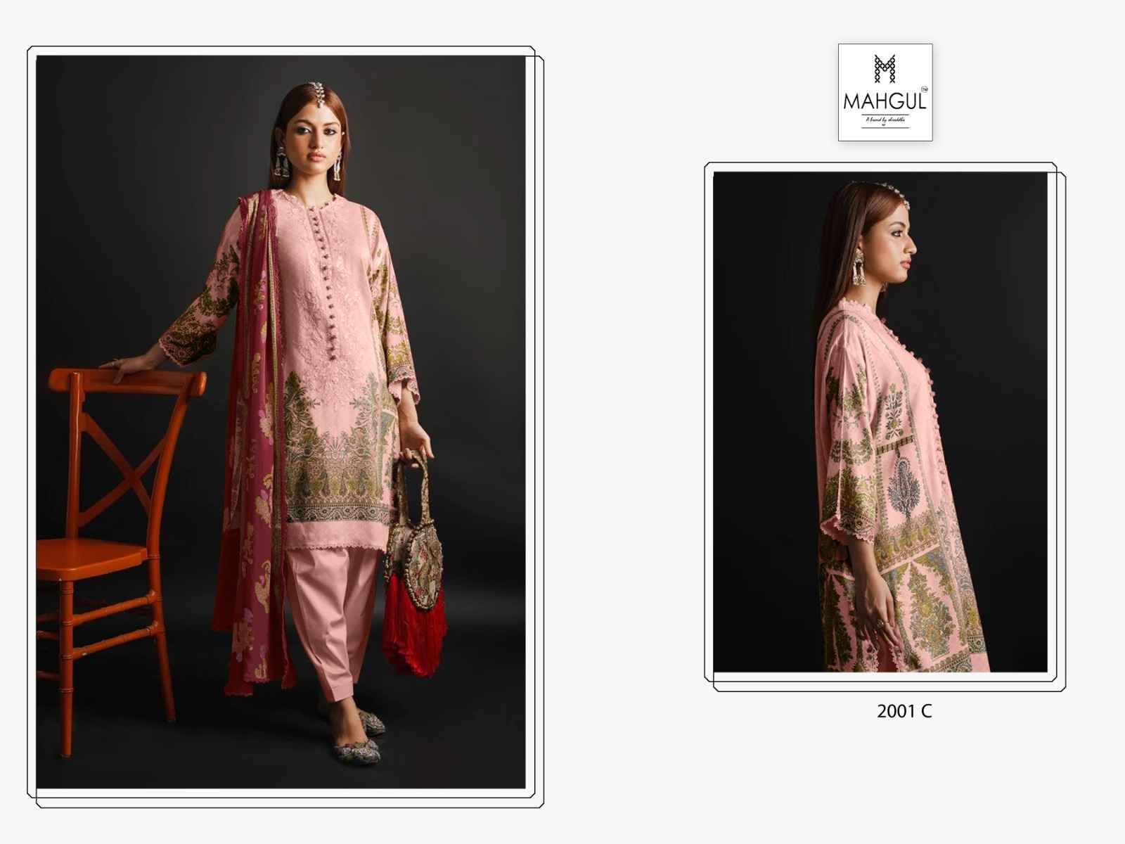 Bin Saeed Vol-2 By Mahgul 2001-A To 2001-D Series Designer Pakistani Suits Beautiful Fancy Stylish Colorful Party Wear & Occasional Wear Pure Lawn Cotton With Embroidery Dresses At Wholesale Price