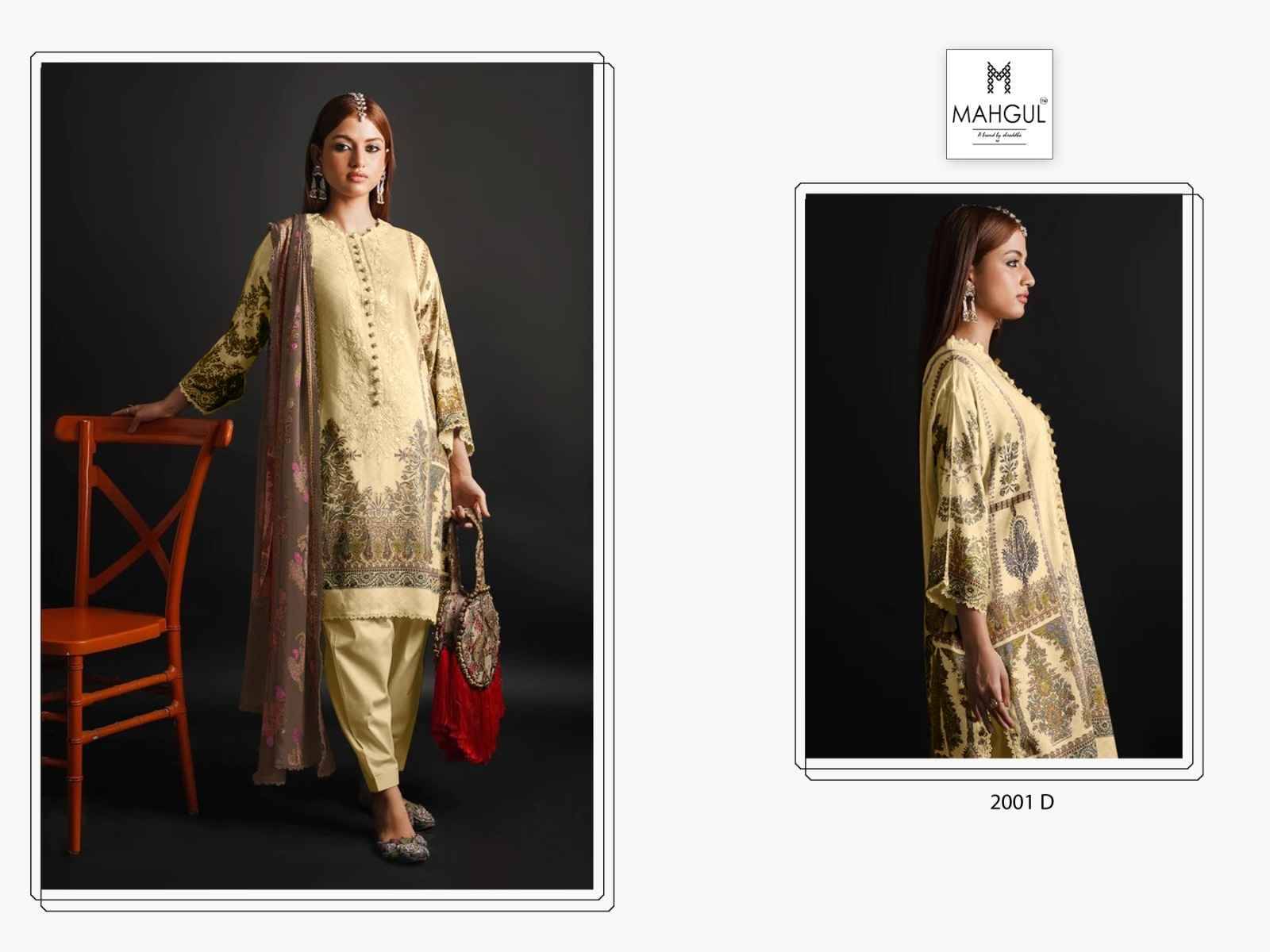Bin Saeed Vol-2 By Mahgul 2001-A To 2001-D Series Designer Pakistani Suits Beautiful Fancy Stylish Colorful Party Wear & Occasional Wear Pure Lawn Cotton With Embroidery Dresses At Wholesale Price