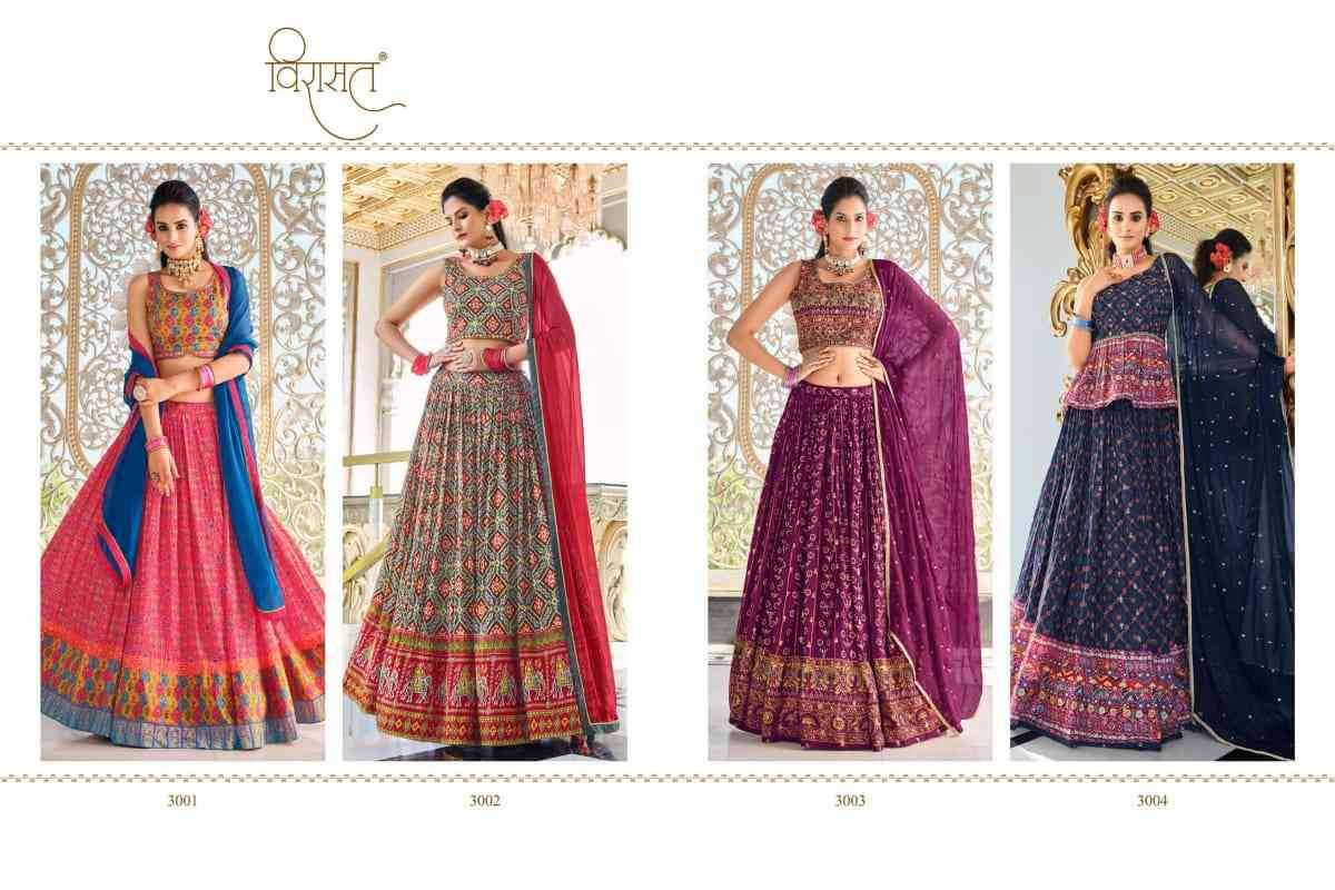 Ananya By Virasat 3001 To 3004 Series Indian Traditional Wear Collection Beautiful Stylish Fancy Colorful Party Wear & Occasional Wear Pure Muslin Sarees At Wholesale Price