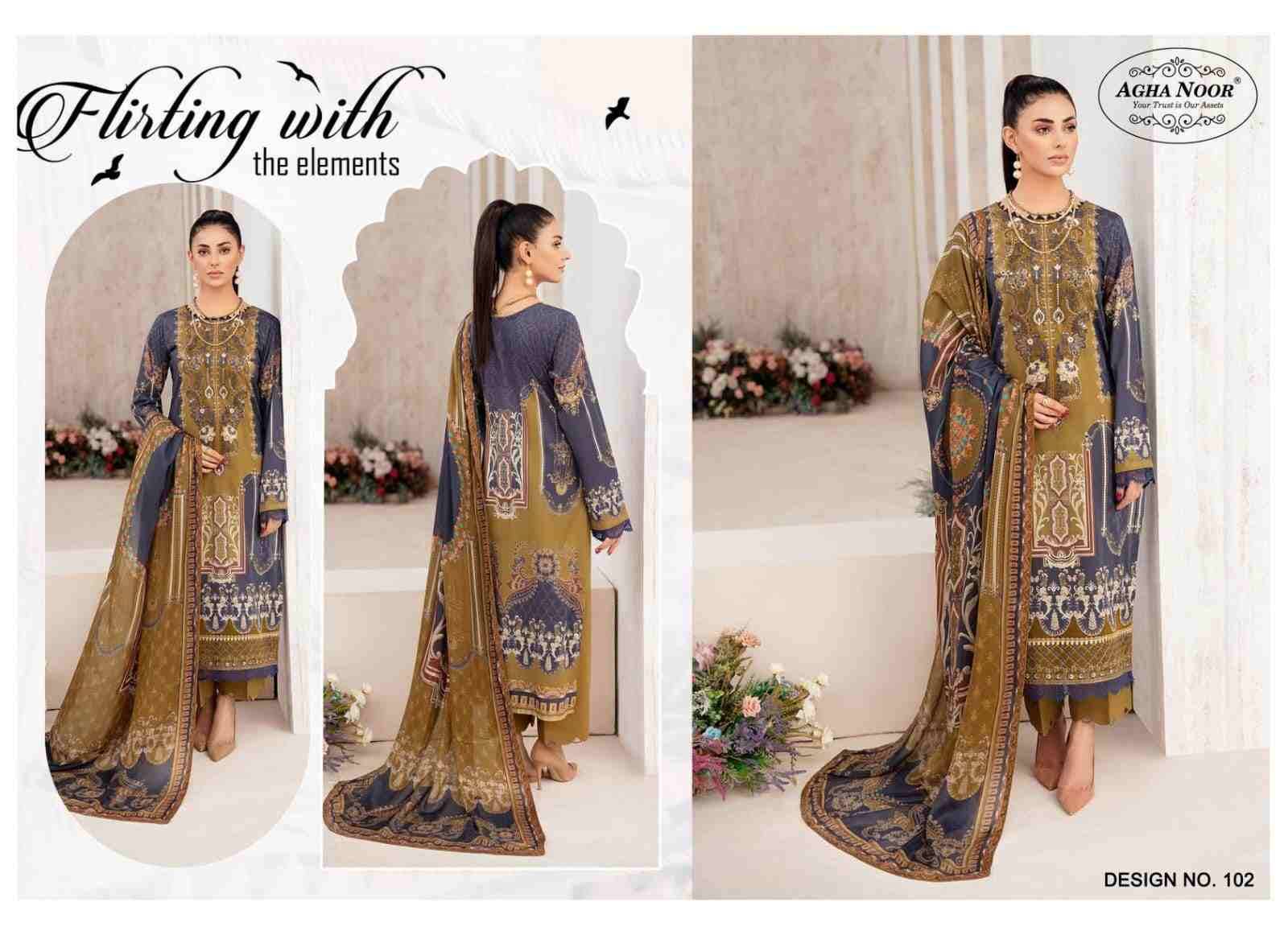Rangrez Vol-1 By Agha Noor 101 To 104 Series Designer Festive Suits Beautiful Fancy Stylish Colorful Party Wear & Occasional Wear Lawn Cotton Print Dresses At Wholesale Price