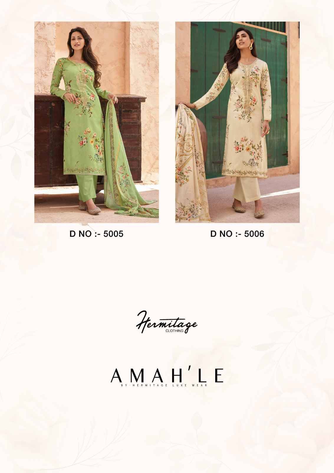 Amahle By Hermitage 5001 To 5006 Series Beautiful Festive Suits Stylish Fancy Colorful Casual Wear & Ethnic Wear Pure Jam Cotton Print Dresses At Wholesale Price