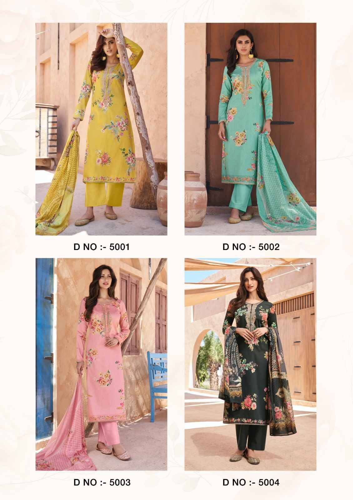 Amahle By Hermitage 5001 To 5006 Series Beautiful Festive Suits Stylish Fancy Colorful Casual Wear & Ethnic Wear Pure Jam Cotton Print Dresses At Wholesale Price
