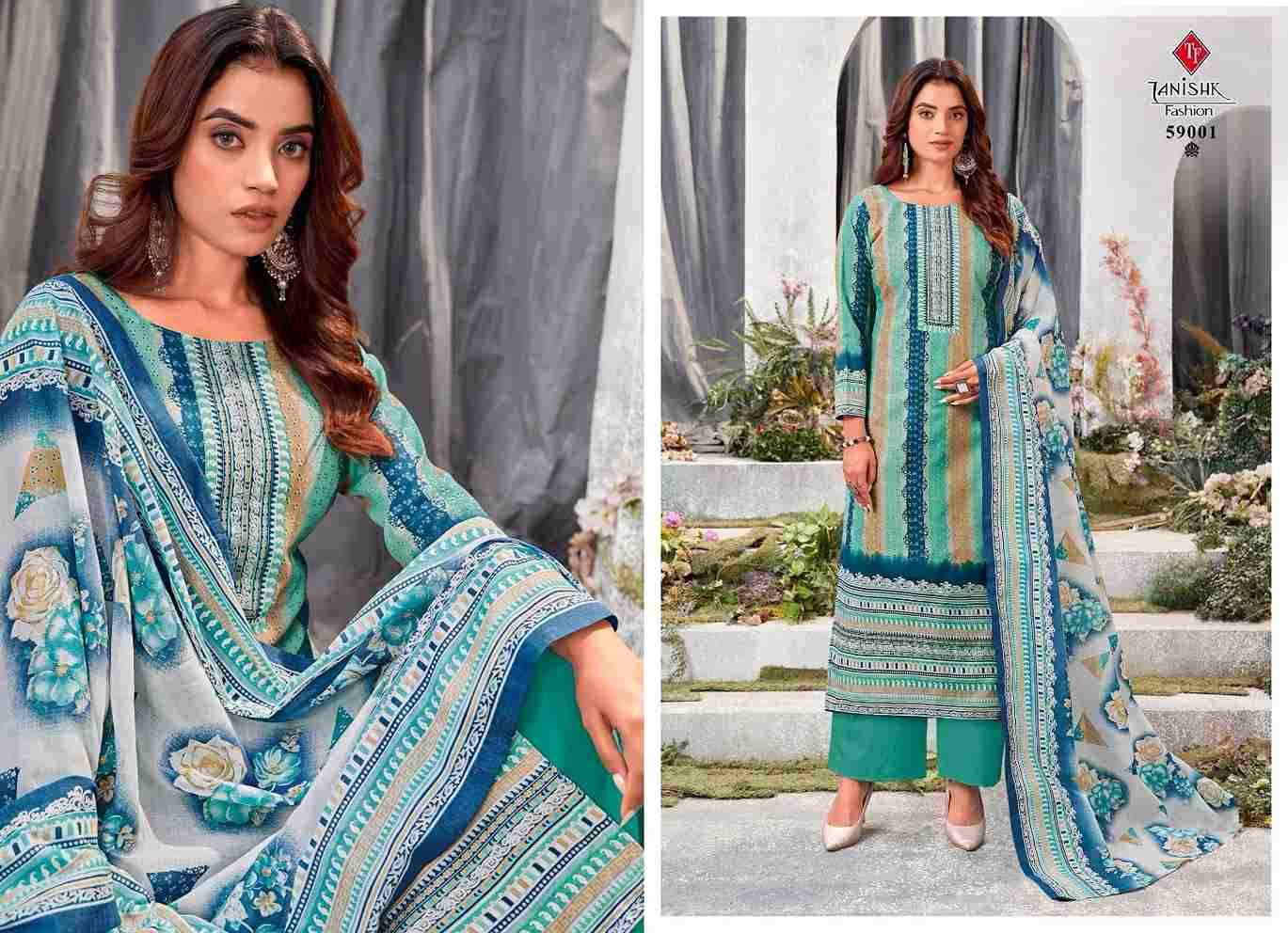 Gazal By Tanishk Fashion 59001 To 59008 Series Beautiful Festive Suits Colorful Stylish Fancy Casual Wear & Ethnic Wear Semi Lawn Cotton Print Dresses At Wholesale Price