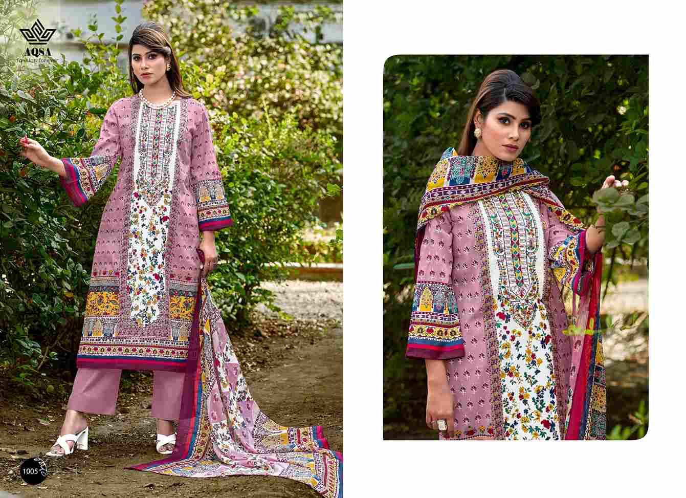 Jashn By Aqsa 1001 To 1006 Series Beautiful Festive Suits Stylish Fancy Colorful Casual Wear & Ethnic Wear Cambric Cotton Print Dresses At Wholesale Price