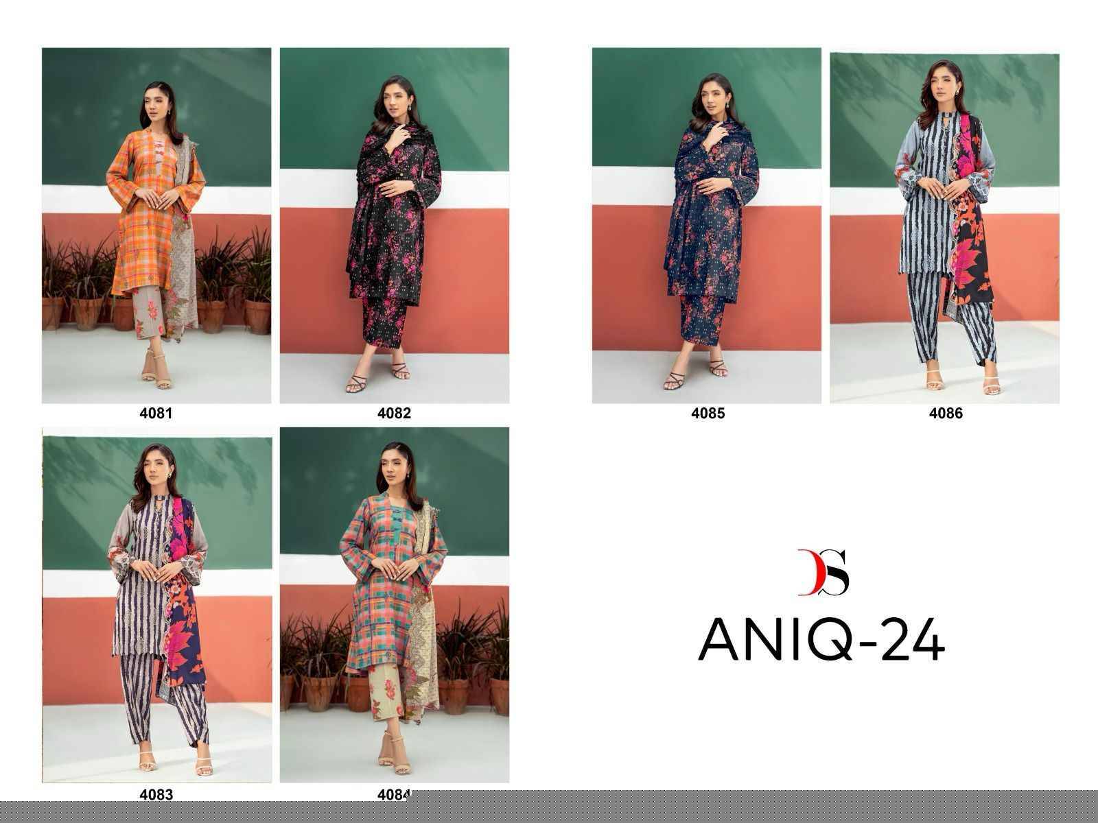 Aniq-24 By Deepsy Suits 4081 To 4086 Series Beautiful Pakistani Suits Colorful Stylish Fancy Casual Wear & Ethnic Wear Pure Cotton Dresses At Wholesale Price