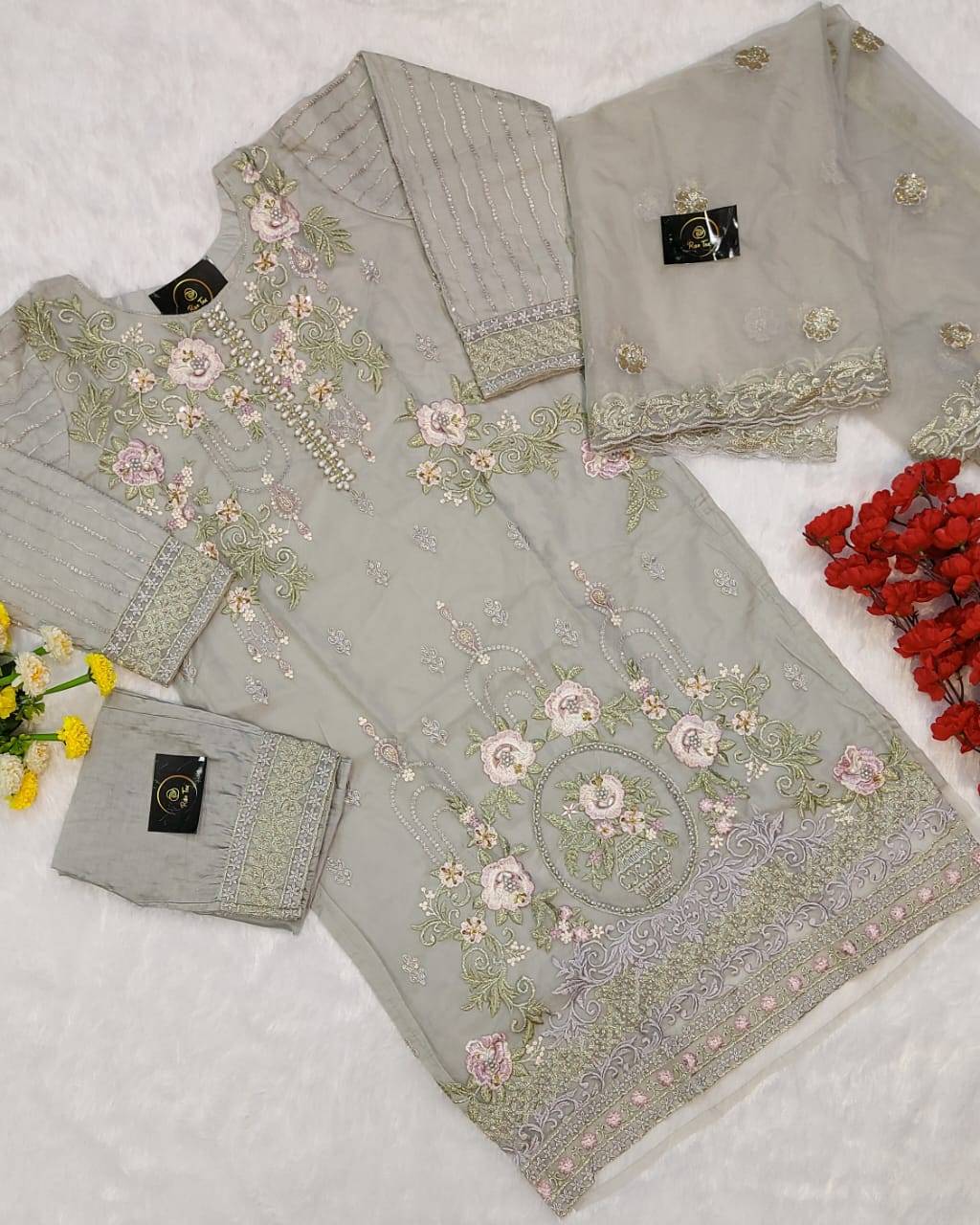 Rose Tex 128 Colours By Rose Tex Beautiful Stylish Pakistani Suits Fancy Colorful Casual Wear & Ethnic Wear & Ready To Wear Pure Organza Dresses At Wholesale Price