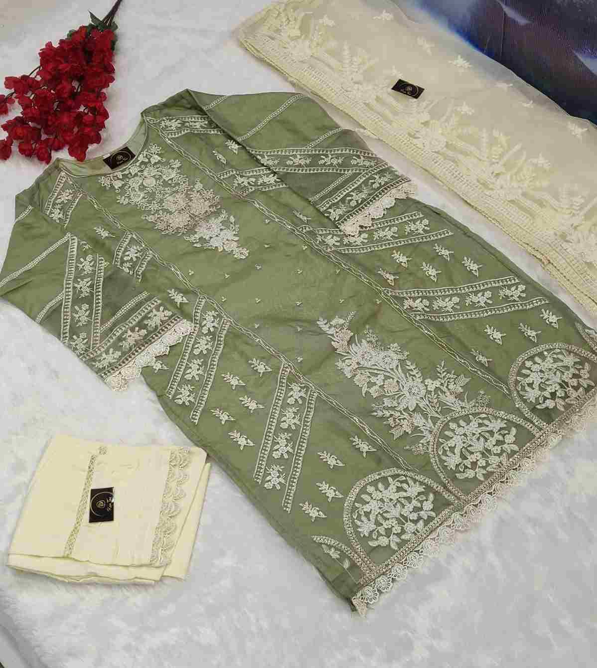 Rose Tex 129 Colours By Rose Tex 128-B To 129-E Series Beautiful Stylish Pakistani Suits Fancy Colorful Casual Wear & Ethnic Wear & Ready To Wear Pure Organza Dresses At Wholesale Price