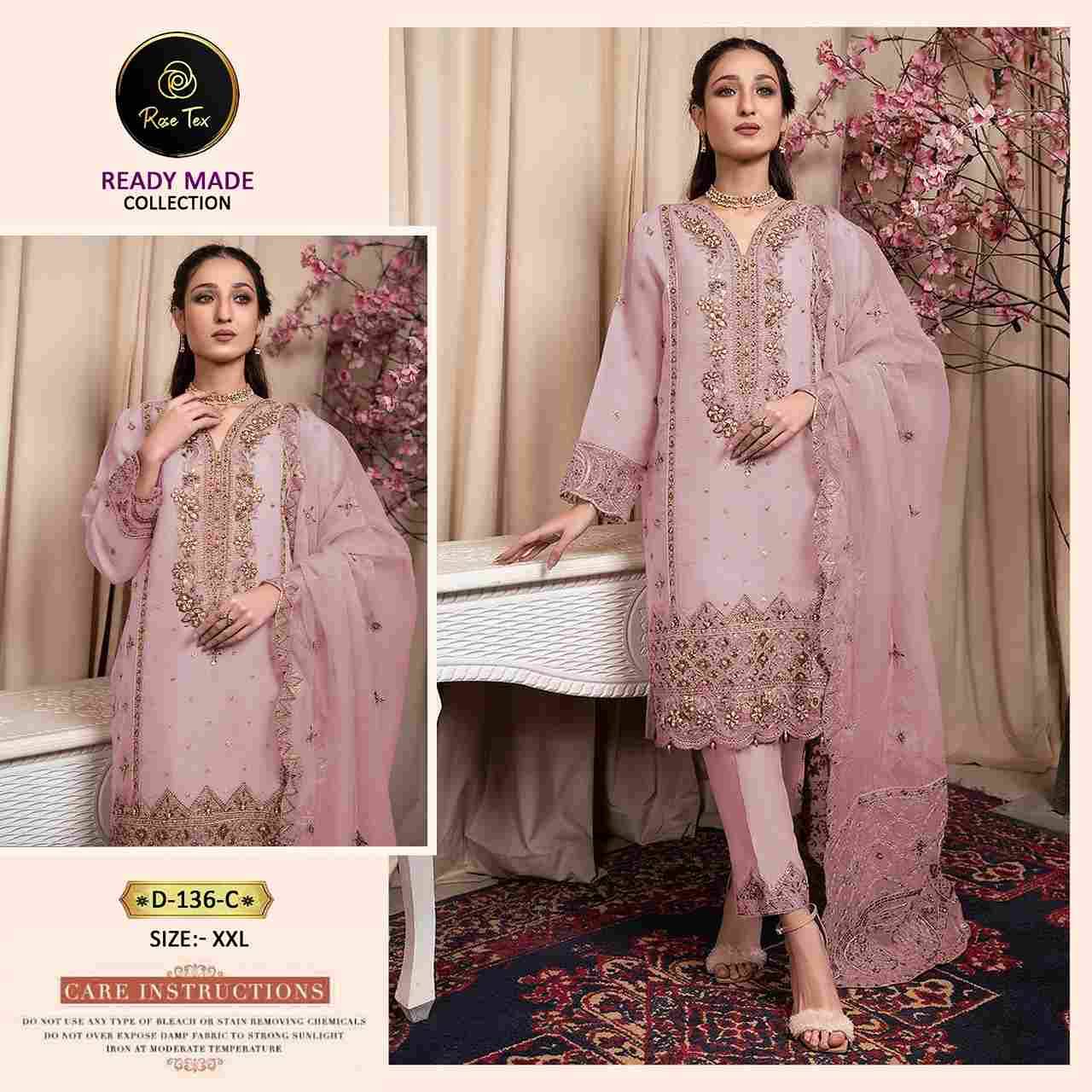 Rose Tex 136 Colours By Rose Tex 136-A To 136-D Series Beautiful Stylish Pakistani Suits Fancy Colorful Casual Wear & Ethnic Wear & Ready To Wear Pure Organza Dresses At Wholesale Price