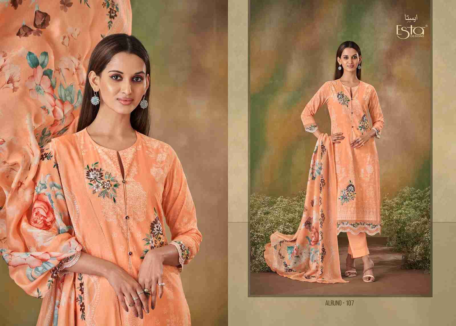 Alruno By Esta Designs 101 To 108 Series Beautiful Festive Suits Colorful Stylish Fancy Casual Wear & Ethnic Wear Cambric Cotton Dresses At Wholesale Price