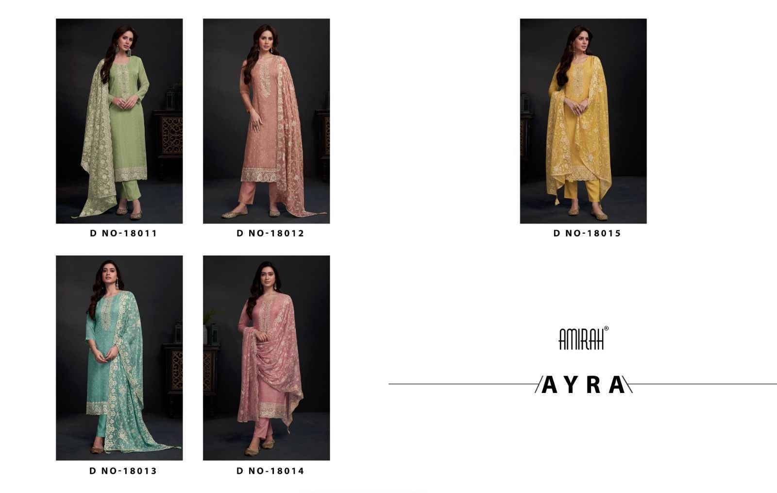 Ayra By Amirah 18011 To 18015 Series Beautiful Stylish Festive Suits Fancy Colorful Casual Wear & Ethnic Wear & Ready To Wear Organza Dresses At Wholesale Price