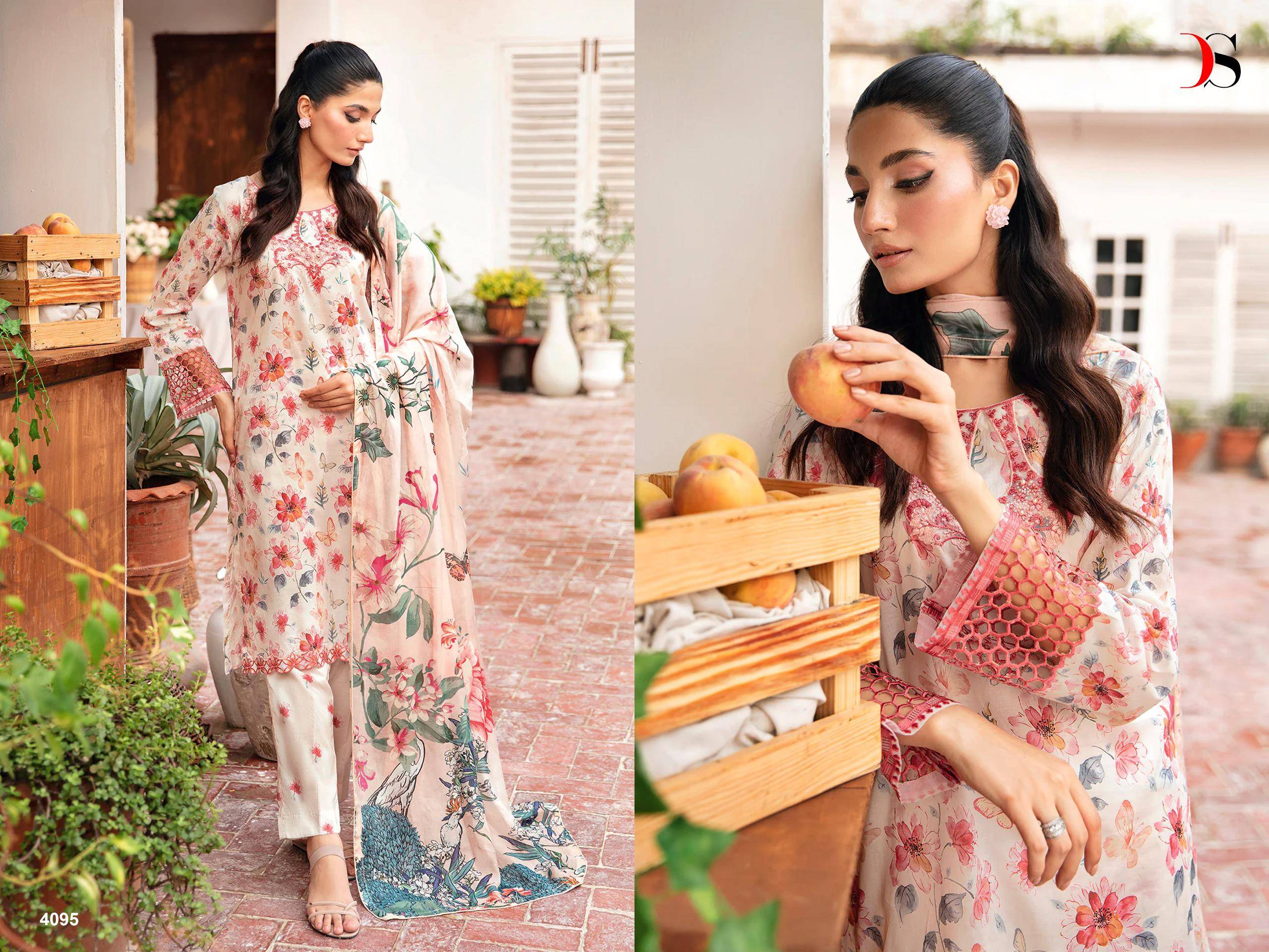 Ramsha Rangrez Luxury Lawn-24 By Deepsy Suits 4091 To 4097 Series Designer Pakistani Suits Beautiful Stylish Fancy Colorful Party Wear & Occasional Wear Pure Cotton Dresses At Wholesale Price