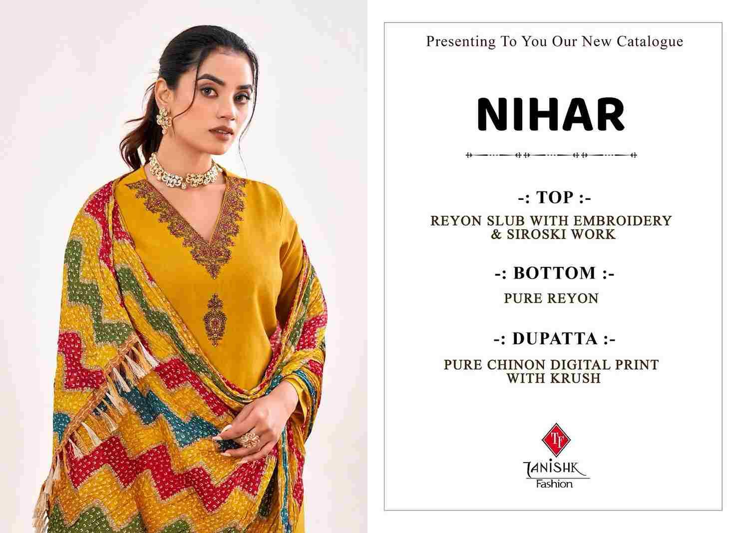 Nihar By Tanishk Fashion 61001 To 61008 Series Beautiful Festive Suits Colorful Stylish Fancy Casual Wear & Ethnic Wear Rayon Slub Print Dresses At Wholesale Price