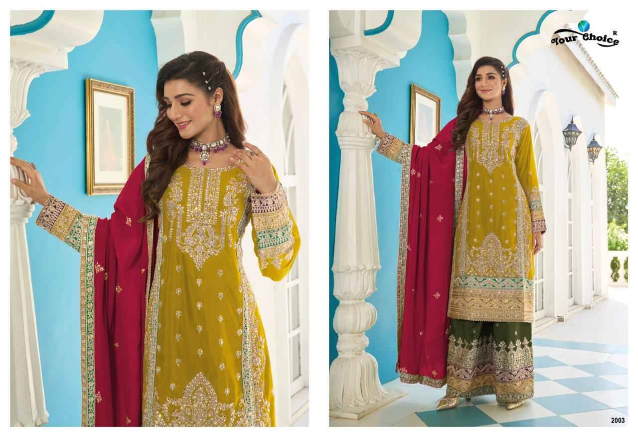 Apsara By Your Choice 2001 To 2003 Series Indian Traditional Wear Collection Beautiful Stylish Fancy Colorful Party Wear & Occasional Wear Pure Chinnon Dresses At Wholesale Price