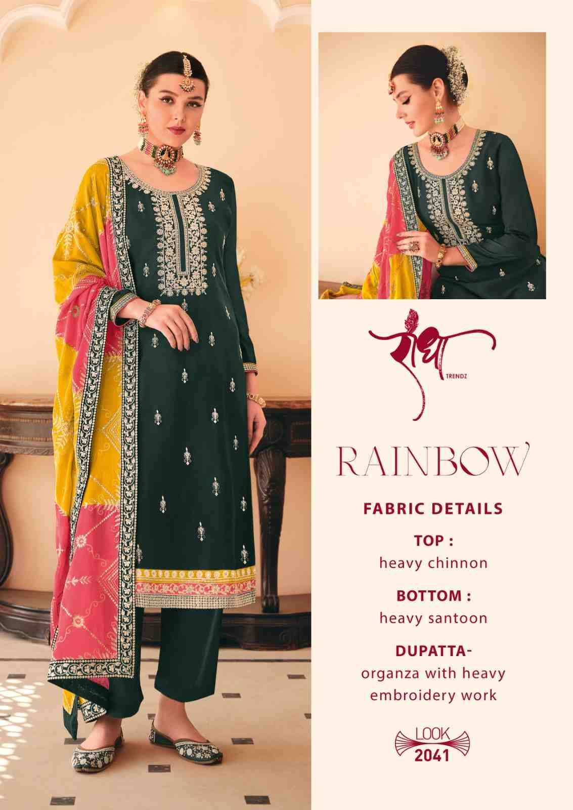 Rainbow By Radha Trendz 2041 To 2044 Series Beautiful Festive Suits Colorful Stylish Fancy Casual Wear & Ethnic Wear Chinnon Embroidered Dresses At Wholesale Price