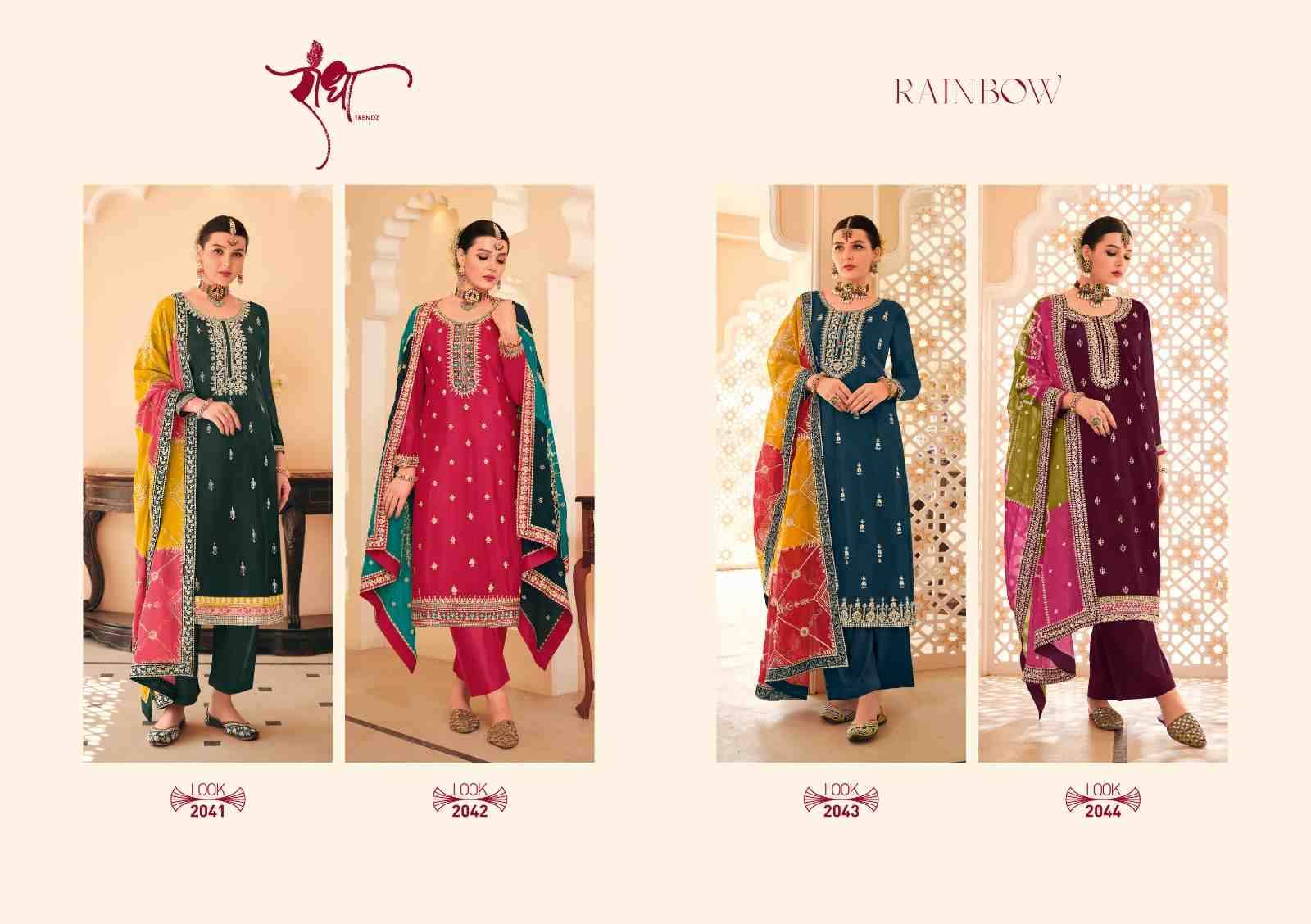 Rainbow By Radha Trendz 2041 To 2044 Series Beautiful Festive Suits Colorful Stylish Fancy Casual Wear & Ethnic Wear Chinnon Embroidered Dresses At Wholesale Price