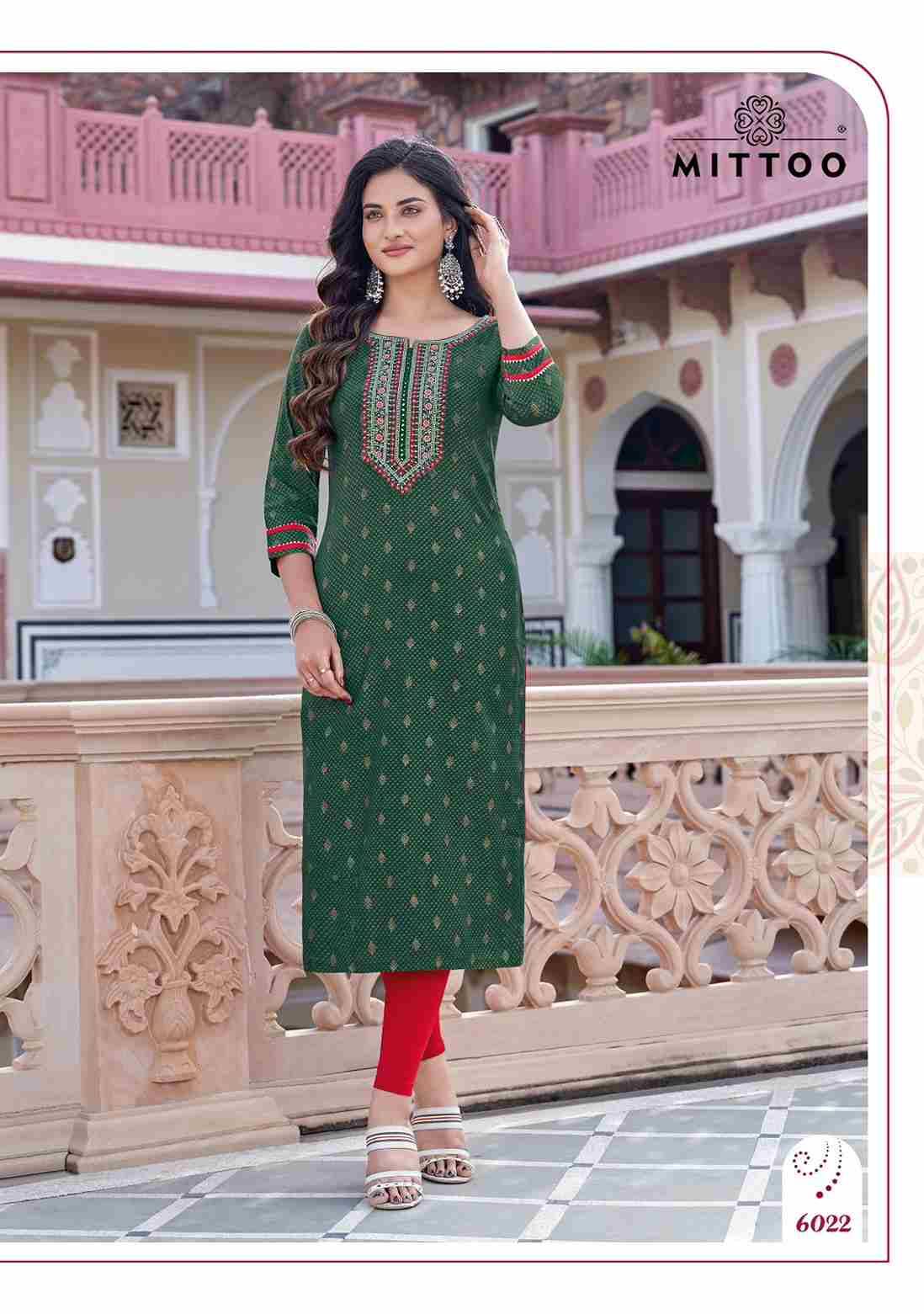 Bandhan Vol-4 By Mittoo 6019 To 6024 Series Designer Stylish Fancy Colorful Beautiful Party Wear & Ethnic Wear Collection Rayon Print Kurtis At Wholesale Price