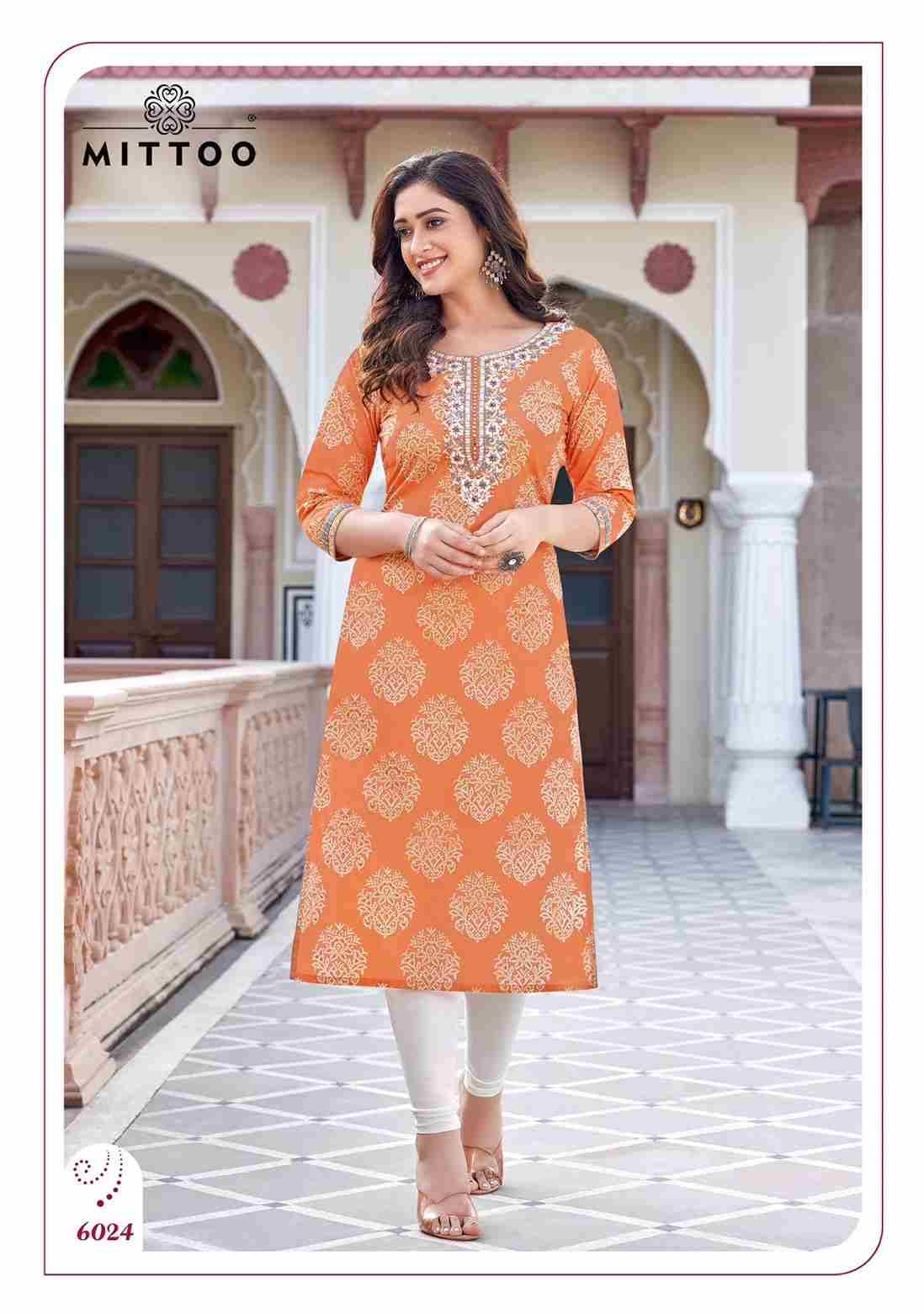 Bandhan Vol-4 By Mittoo 6019 To 6024 Series Designer Stylish Fancy Colorful Beautiful Party Wear & Ethnic Wear Collection Rayon Print Kurtis At Wholesale Price