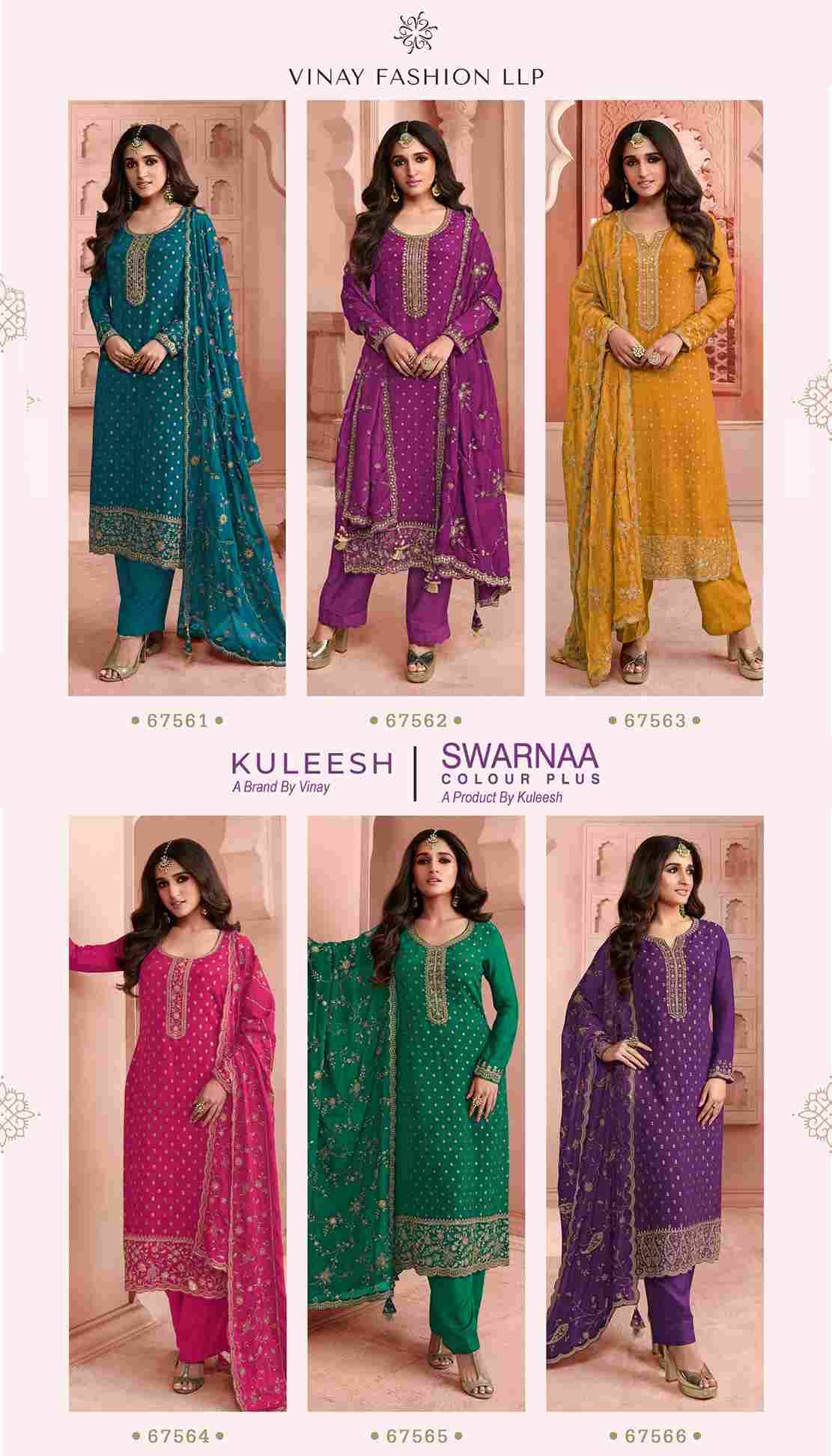 Swarnaa Colour Plus By Vinay Fashion 67561 To 67566 Series Designer Festive Suits Beautiful Fancy Colorful Stylish Party Wear & Occasional Wear Dola Jacquard Dresses At Wholesale Price