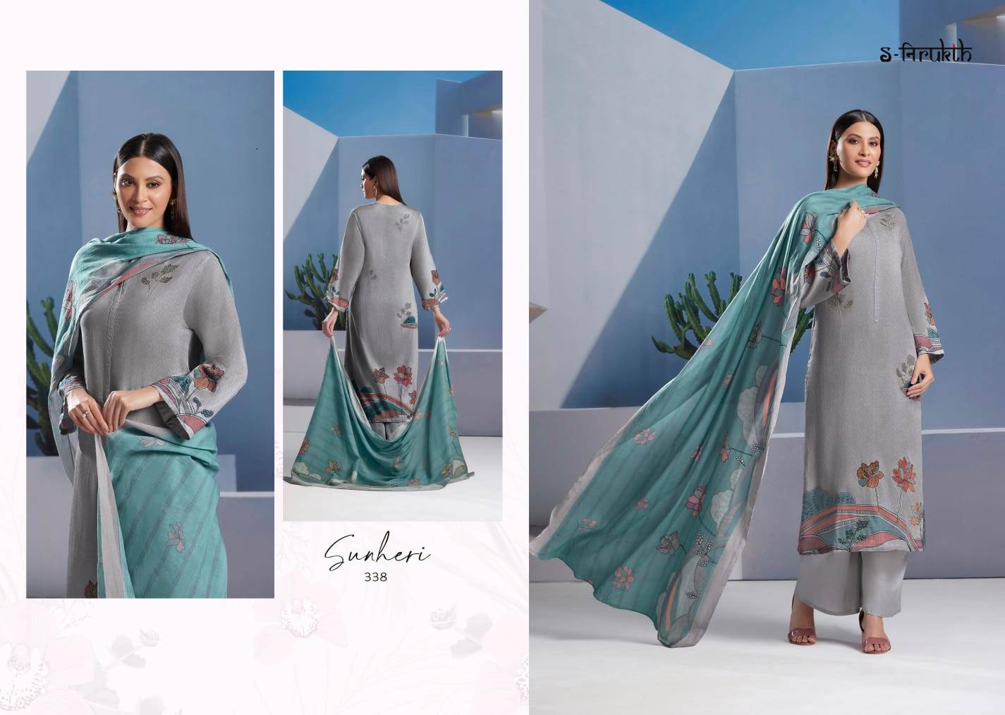 Sunheri By S-Nirukth Beautiful Festive Suits Colorful Stylish Fancy Casual Wear & Ethnic Wear Pure Cotton Lawn Print Dresses At Wholesale Price