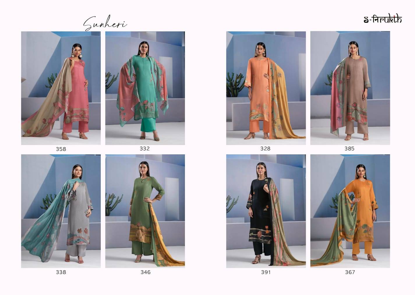 Sunheri By S-Nirukth Beautiful Festive Suits Colorful Stylish Fancy Casual Wear & Ethnic Wear Pure Cotton Lawn Print Dresses At Wholesale Price