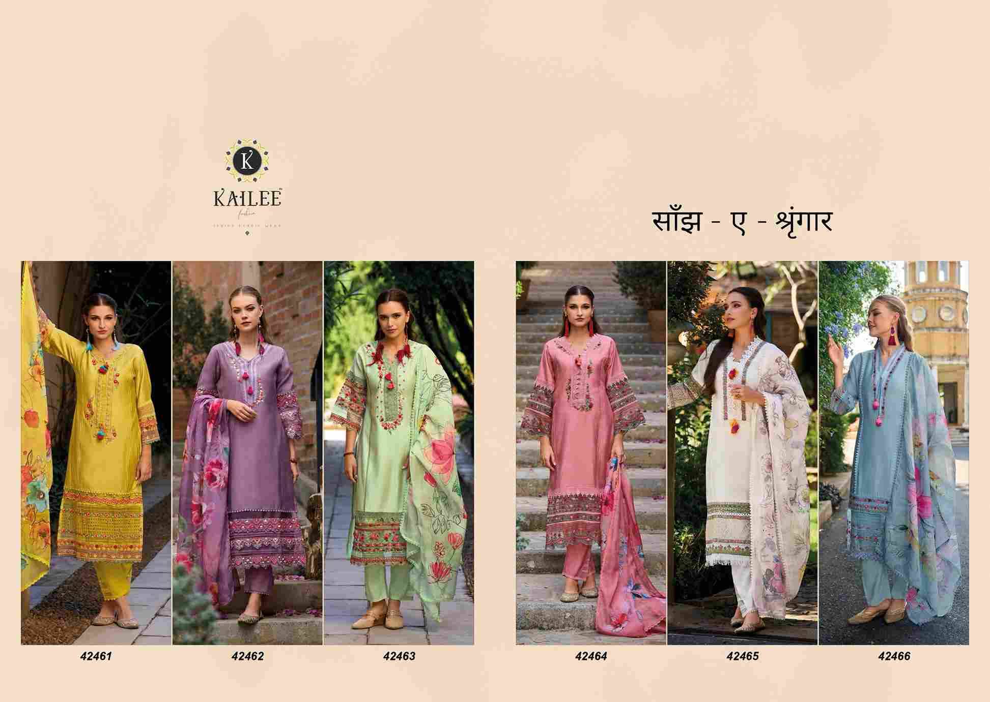 Saanj-E-Shringar By Kailee 42461 To 42466 Series Beautiful Festive Suits Stylish Fancy Colorful Party Wear & Occasional Wear Viscose Silk Dresses At Wholesale Price