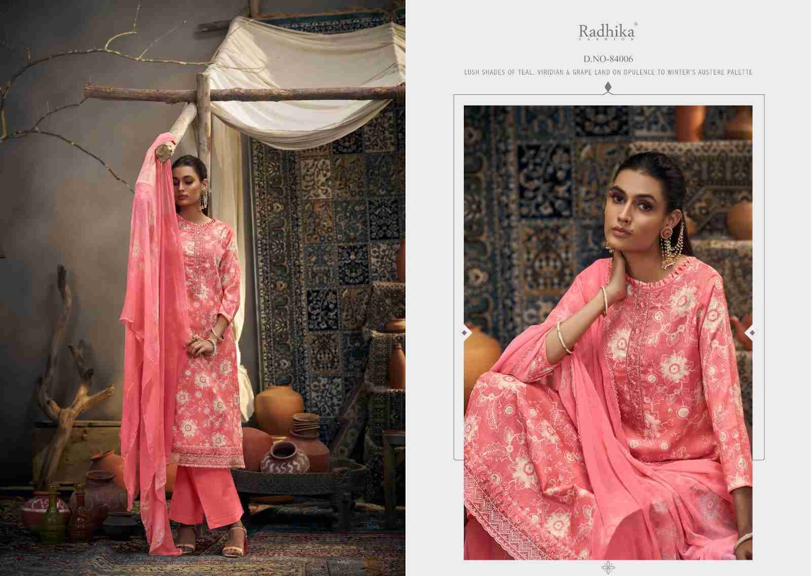 Naira Vol-3 By Radhika Fashion 84001 To 84006 Designer Festive Suits Collection Beautiful Stylish Fancy Colorful Party Wear & Occasional Wear Cotton Print With Work Dresses At Wholesale Price