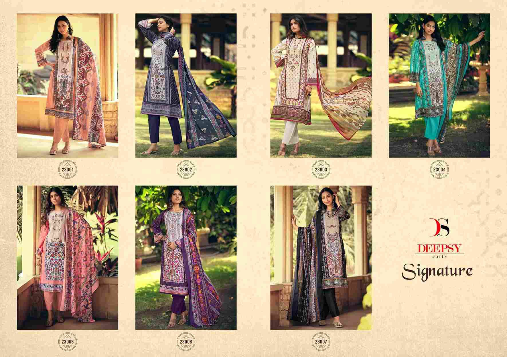 Signature By Deepsy Suits 23001 To 23007 Series Designer Pakistani Suits Beautiful Stylish Fancy Colorful Party Wear & Occasional Wear Pure Cotton Dresses At Wholesale Price
