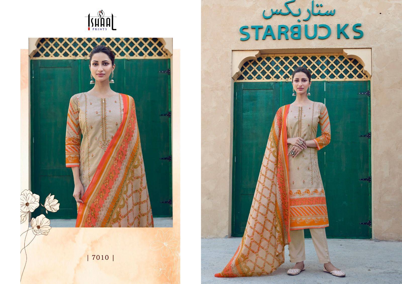 Embroidered Vol-7 By Ishaal Prints 7001 To 7010 Series Beautiful Suits Colorful Stylish Fancy Casual Wear & Ethnic Wear Pure Lawn Printed Dresses At Wholesale Price