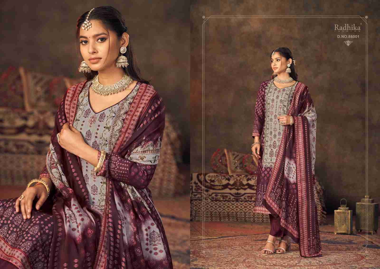 Qurbat By Radhika Fashion 86001 To 86005 Designer Festive Suits Collection Beautiful Stylish Fancy Colorful Party Wear & Occasional Wear Jam Cotton Print With Work Dresses At Wholesale Price