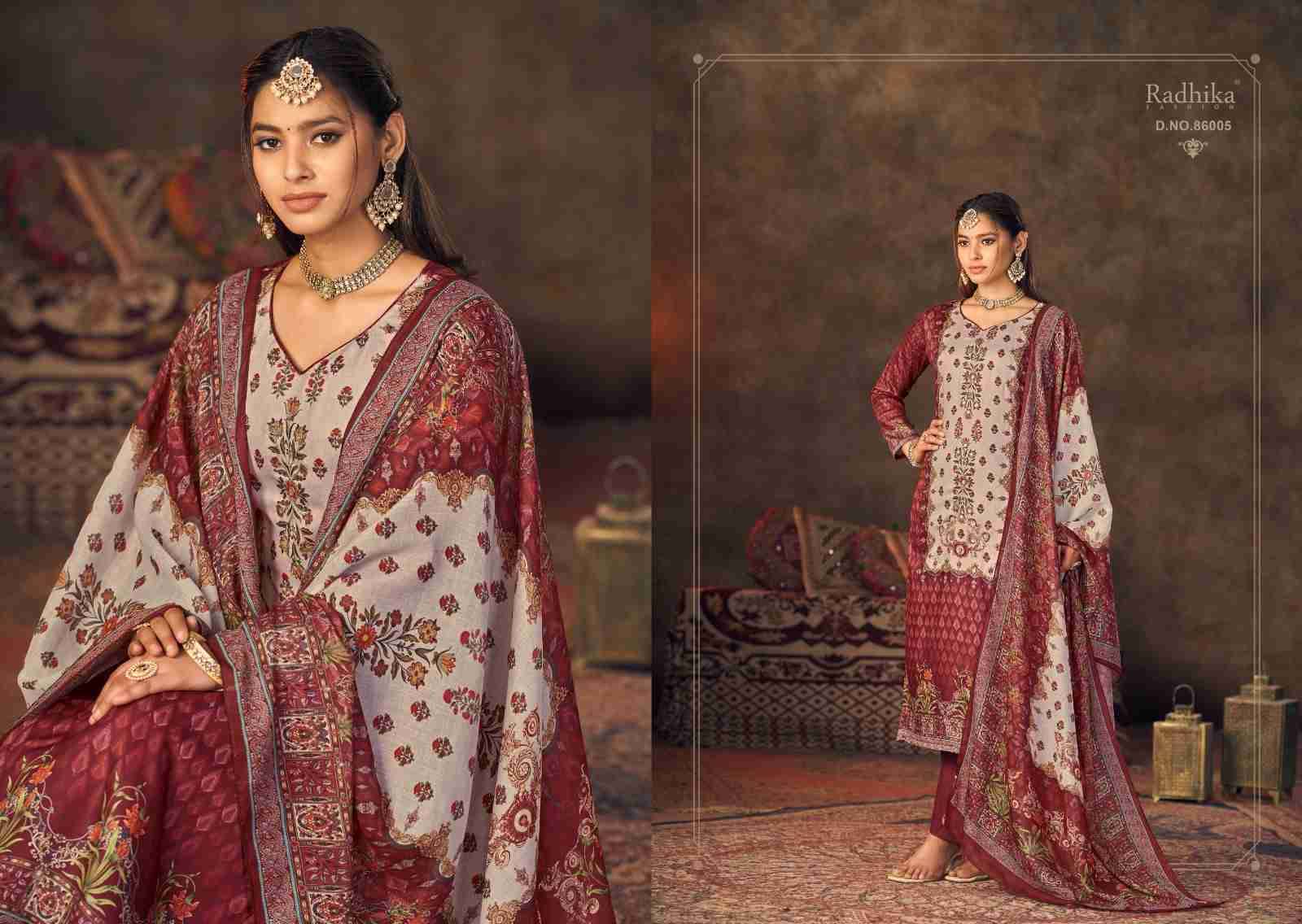 Qurbat By Radhika Fashion 86001 To 86005 Designer Festive Suits Collection Beautiful Stylish Fancy Colorful Party Wear & Occasional Wear Jam Cotton Print With Work Dresses At Wholesale Price
