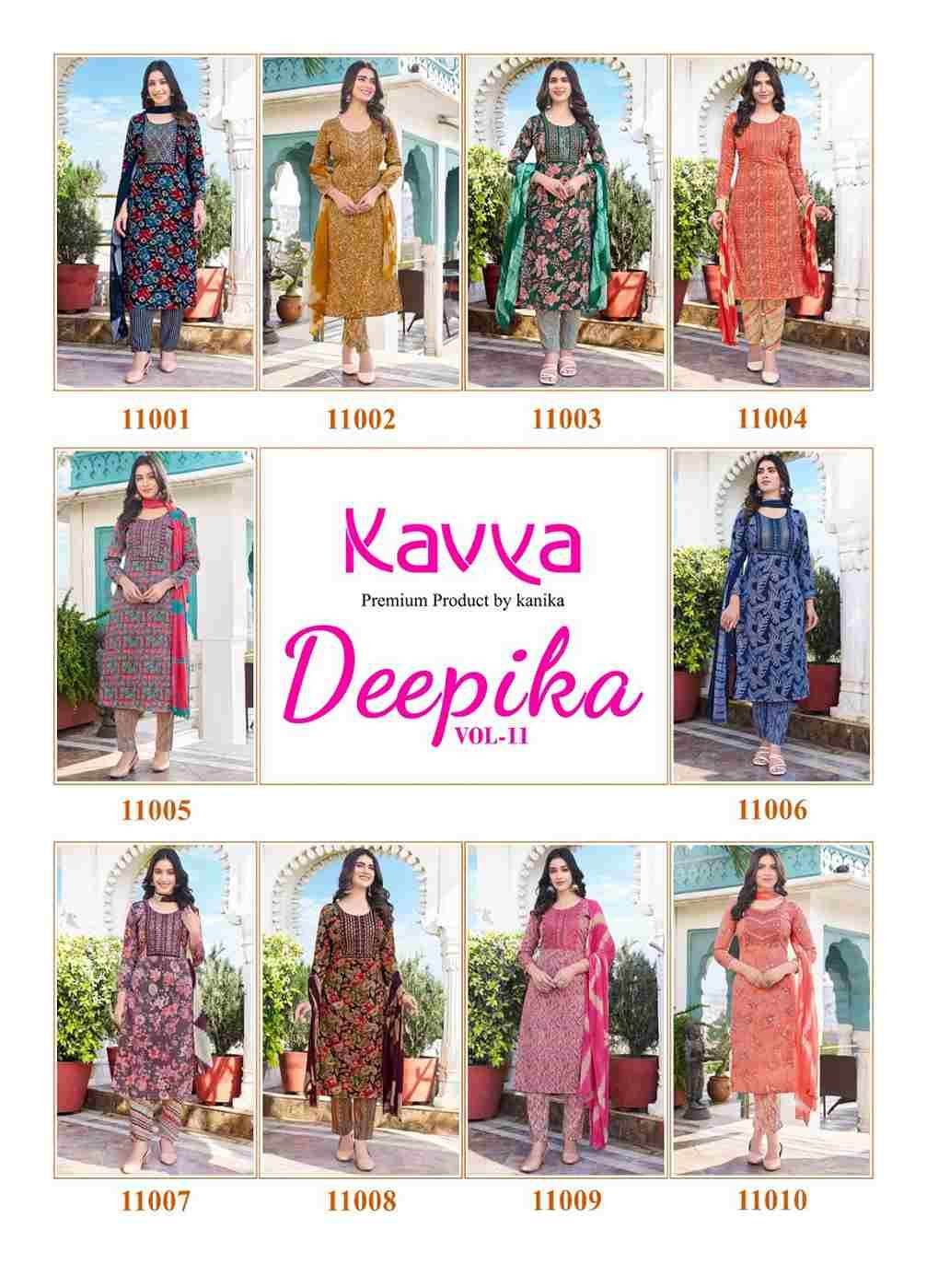 Deepika Vol-11 By Kavya 11001 To 11010 Series Beautiful Festive Suits Colorful Stylish Fancy Casual Wear & Ethnic Wear Capsule Print Dresses At Wholesale Price