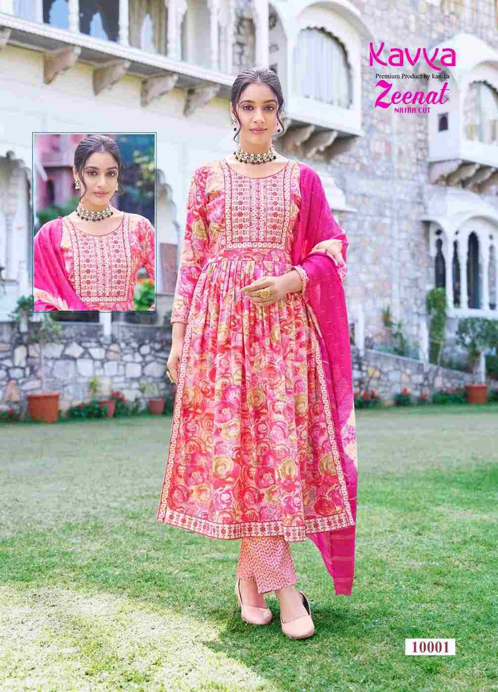 Zeenat Vol-10 By Kavya 10001 To 10010 Series Beautiful Stylish Festive Suits Fancy Colorful Casual Wear & Ethnic Wear & Ready To Wear Capsule Print Dresses At Wholesale Price