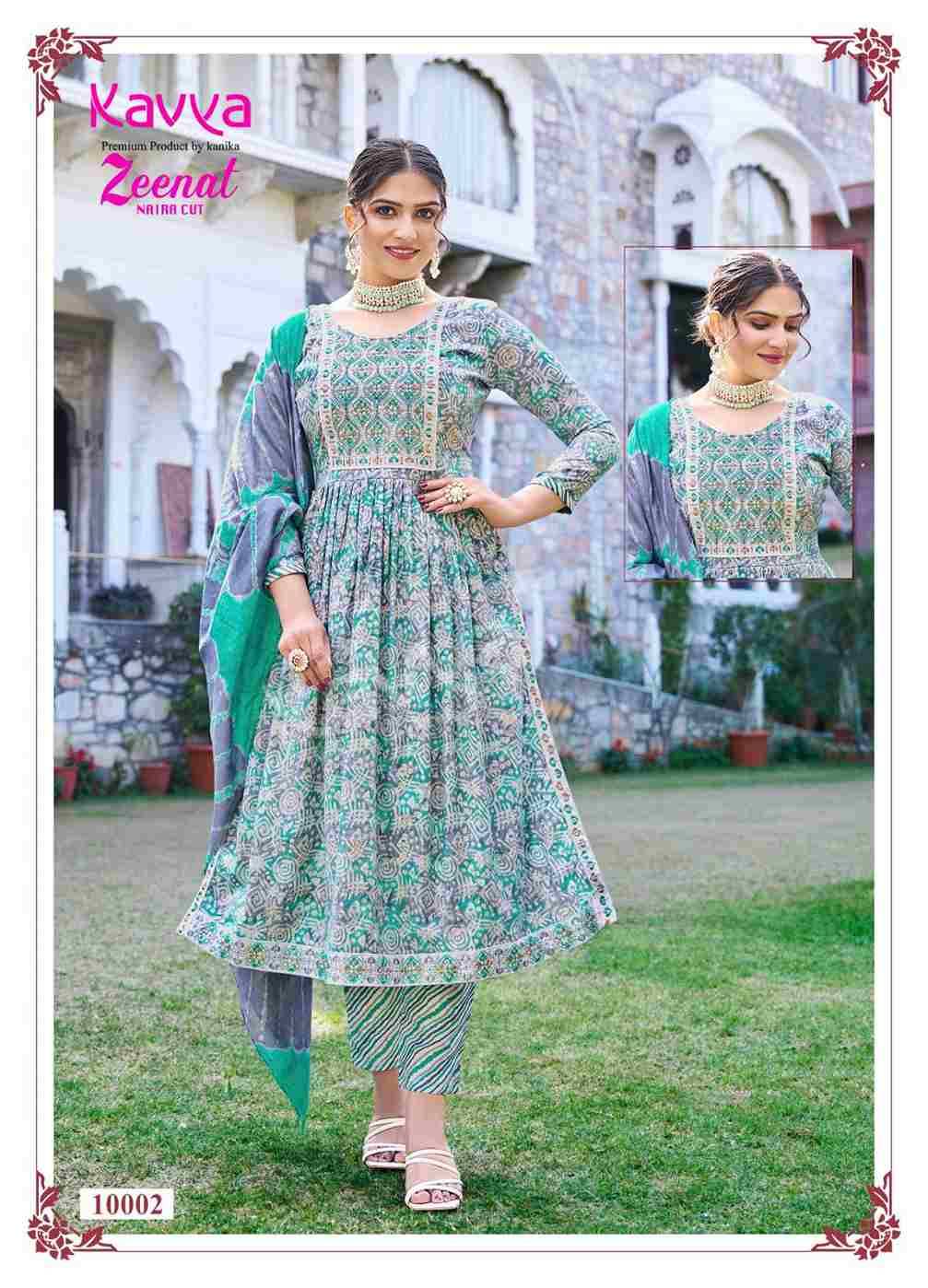 Zeenat Vol-10 By Kavya 10001 To 10010 Series Beautiful Stylish Festive Suits Fancy Colorful Casual Wear & Ethnic Wear & Ready To Wear Capsule Print Dresses At Wholesale Price