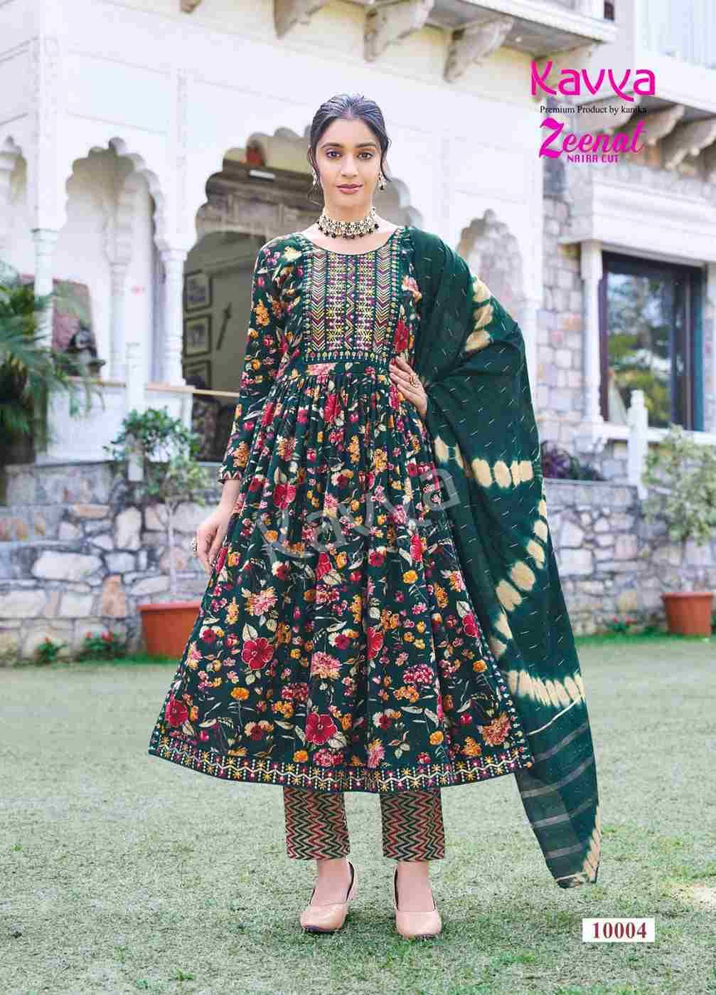 Zeenat Vol-10 By Kavya 10001 To 10010 Series Beautiful Stylish Festive Suits Fancy Colorful Casual Wear & Ethnic Wear & Ready To Wear Capsule Print Dresses At Wholesale Price