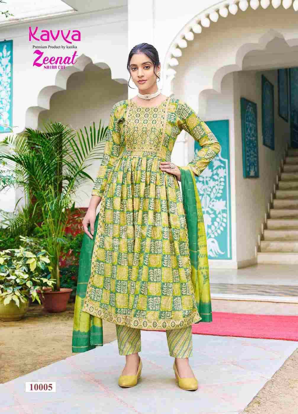 Zeenat Vol-10 By Kavya 10001 To 10010 Series Beautiful Stylish Festive Suits Fancy Colorful Casual Wear & Ethnic Wear & Ready To Wear Capsule Print Dresses At Wholesale Price