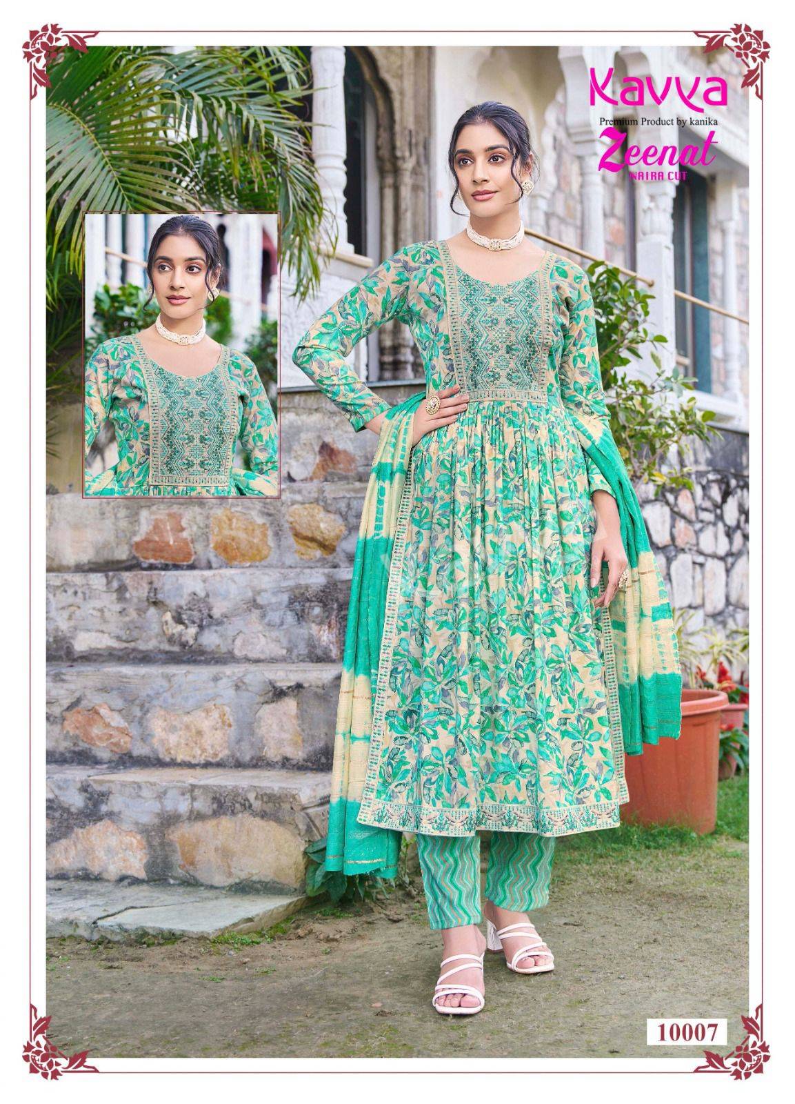 Zeenat Vol-10 By Kavya 10001 To 10010 Series Beautiful Stylish Festive Suits Fancy Colorful Casual Wear & Ethnic Wear & Ready To Wear Capsule Print Dresses At Wholesale Price