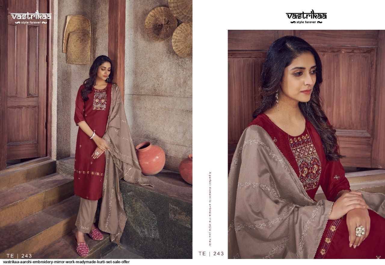 Aarohi By Vastrikaa 242 To 247 Series Beautiful Festive Suits Stylish Fancy Colorful Party Wear & Occasional Wear Chinnon Embroidered Dresses At Wholesale Price