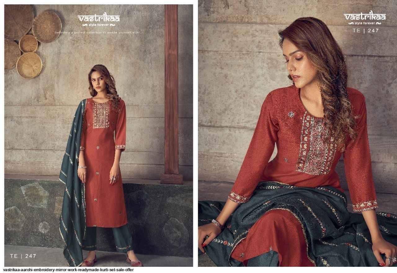 Aarohi By Vastrikaa 242 To 247 Series Beautiful Festive Suits Stylish Fancy Colorful Party Wear & Occasional Wear Chinnon Embroidered Dresses At Wholesale Price