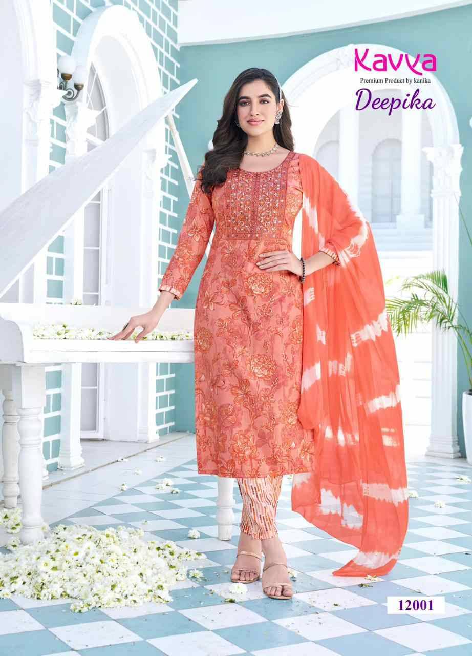 Deepika Vol-12 By Kavya 12001 To 12010 Series Beautiful Festive Suits Colorful Stylish Fancy Casual Wear & Ethnic Wear Capsule Print Dresses At Wholesale Price