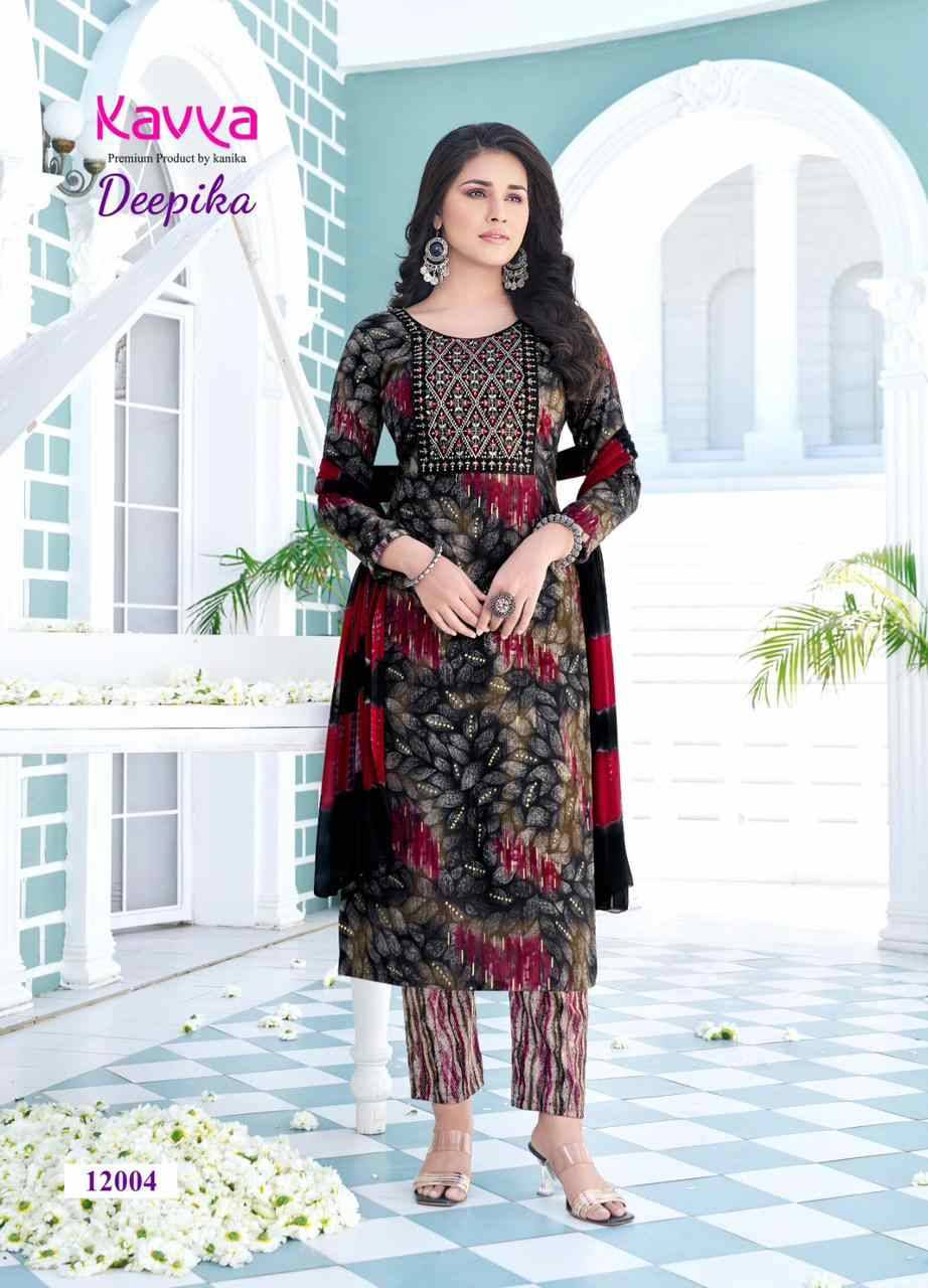 Deepika Vol-12 By Kavya 12001 To 12010 Series Beautiful Festive Suits Colorful Stylish Fancy Casual Wear & Ethnic Wear Capsule Print Dresses At Wholesale Price