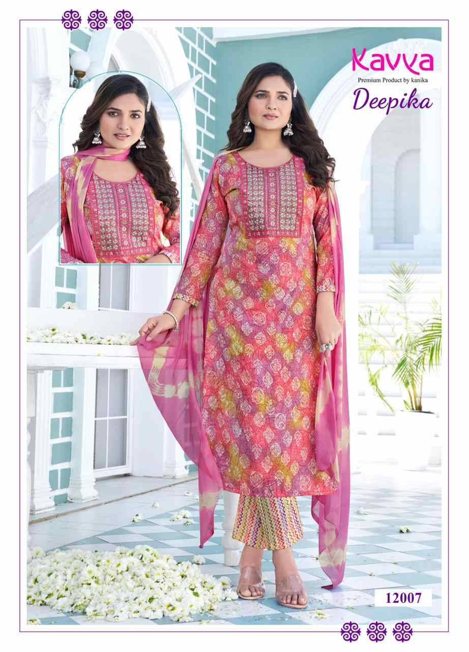 Deepika Vol-12 By Kavya 12001 To 12010 Series Beautiful Festive Suits Colorful Stylish Fancy Casual Wear & Ethnic Wear Capsule Print Dresses At Wholesale Price