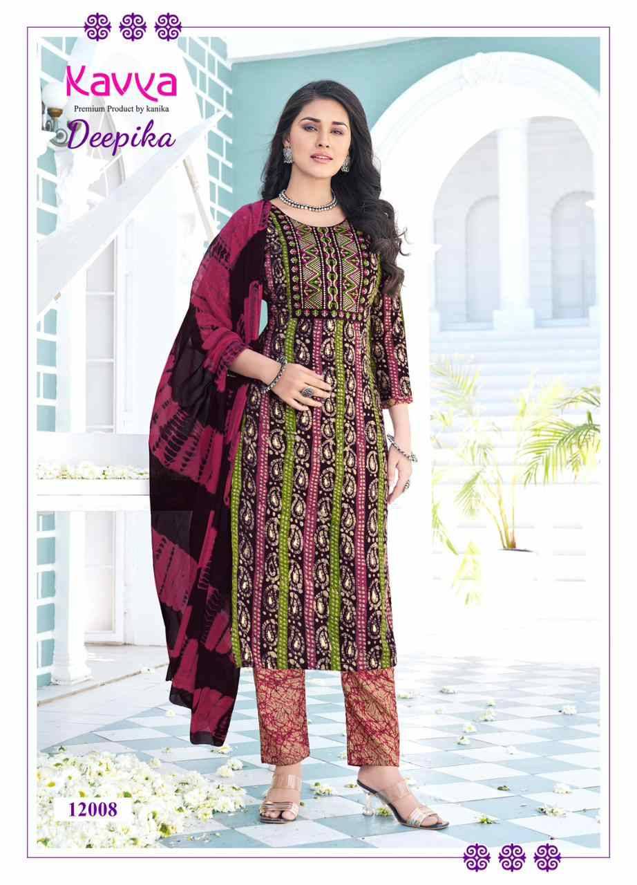 Deepika Vol-12 By Kavya 12001 To 12010 Series Beautiful Festive Suits Colorful Stylish Fancy Casual Wear & Ethnic Wear Capsule Print Dresses At Wholesale Price