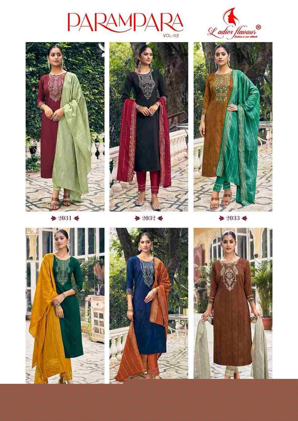 Parampara Vol-2 By Ladies Flavour 2031 To 2036 Series Beautiful Festive Suits Colorful Stylish Fancy Casual Wear & Ethnic Wear Chinnon Dresses At Wholesale Price