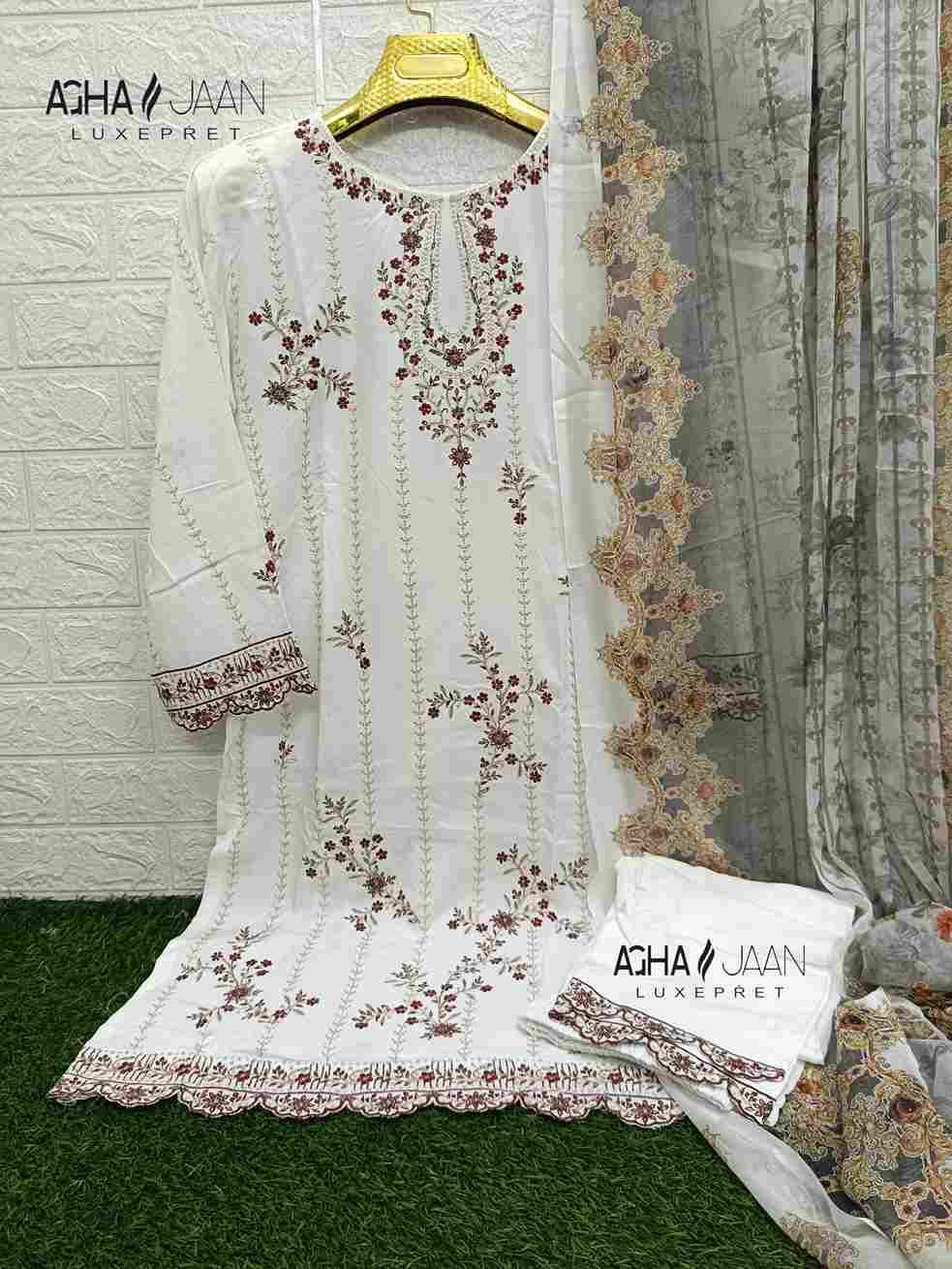 Agha Jaan Hit Design 1011 By Fashid Wholesale Beautiful Pakistani Suits Colorful Stylish Fancy Casual Wear & Ethnic Wear Viscose Rayon Embroidered Dresses At Wholesale Price