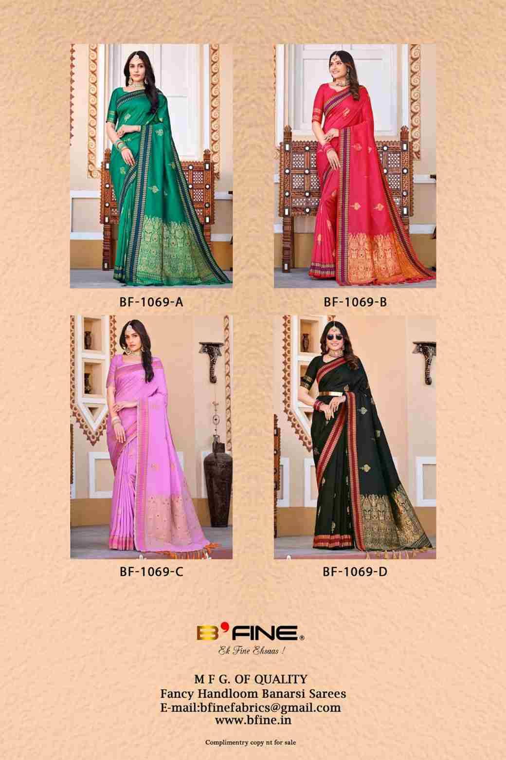 Vaishakha By Bfine 1069-A To 1069-D Series Indian Traditional Wear Collection Beautiful Stylish Fancy Colorful Party Wear & Occasional Wear Silk Sarees At Wholesale Price