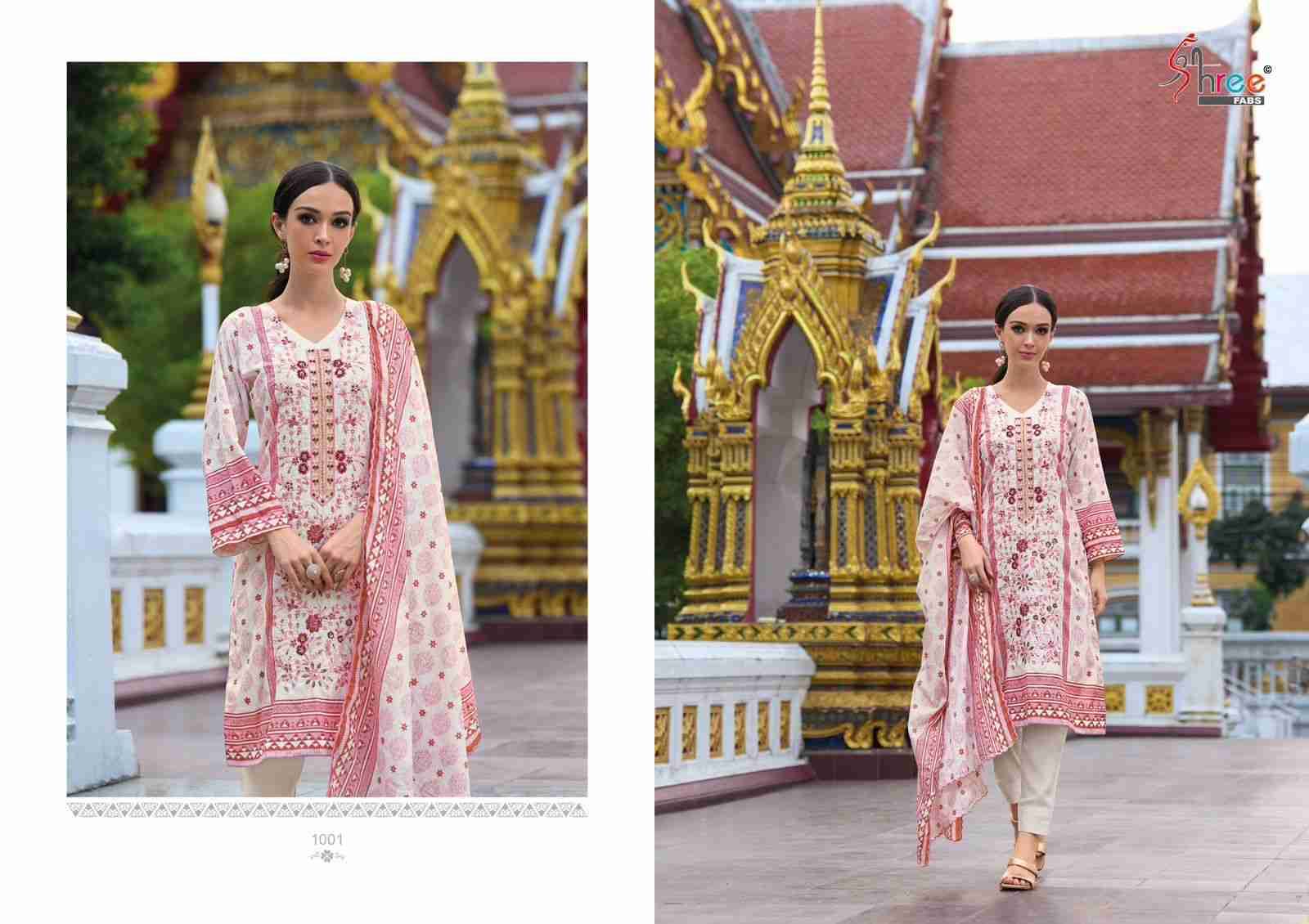 Riwayat Premium Embroidered Lawn Collection By Shree Fabs 1001 To 1005 Series Designer Festive Suits Collection Beautiful Stylish Fancy Colorful Party Wear & Occasional Wear Pure Lawn Cotton Embroidered Dresses At Wholesale Price