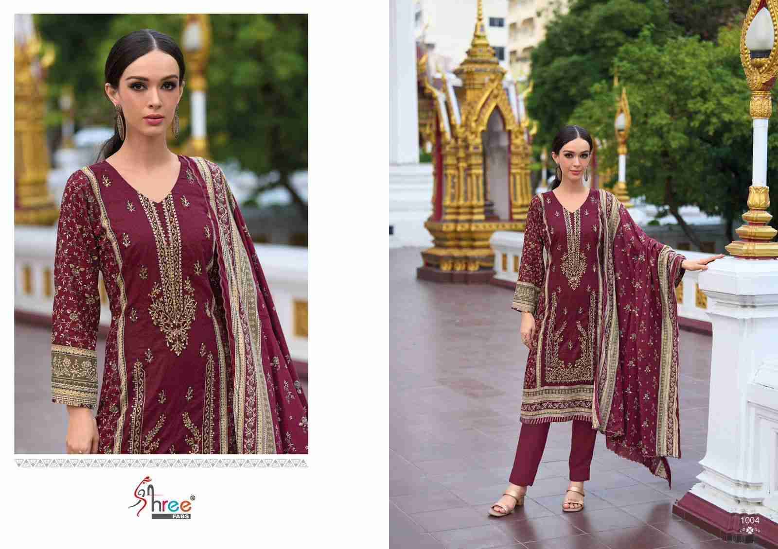 Riwayat Premium Embroidered Lawn Collection By Shree Fabs 1001 To 1005 Series Designer Festive Suits Collection Beautiful Stylish Fancy Colorful Party Wear & Occasional Wear Pure Lawn Cotton Embroidered Dresses At Wholesale Price