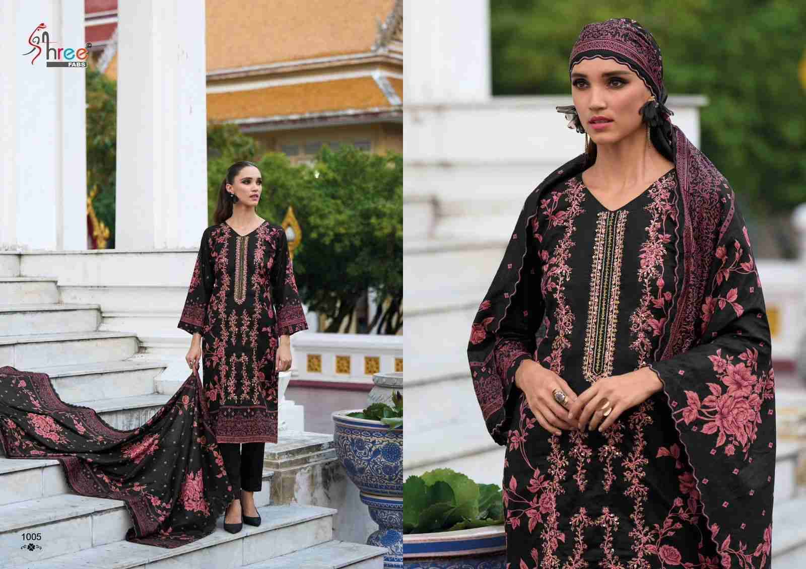 Riwayat Premium Embroidered Lawn Collection By Shree Fabs 1001 To 1005 Series Designer Festive Suits Collection Beautiful Stylish Fancy Colorful Party Wear & Occasional Wear Pure Lawn Cotton Embroidered Dresses At Wholesale Price