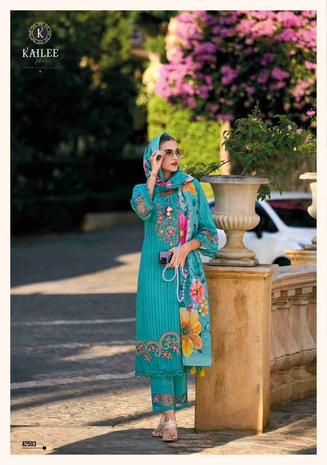 Begum Vol-5 By Kailee 42501 To 42508 Series Festive Suits Beautiful Fancy Colorful Stylish Party Wear & Occasional Wear Pure Cotton With Work Dresses At Wholesale Price